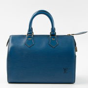 Shop this authentic Louis Vuitton Tolero Blue Epi Speedy 25 pre-loved on Labellov.com