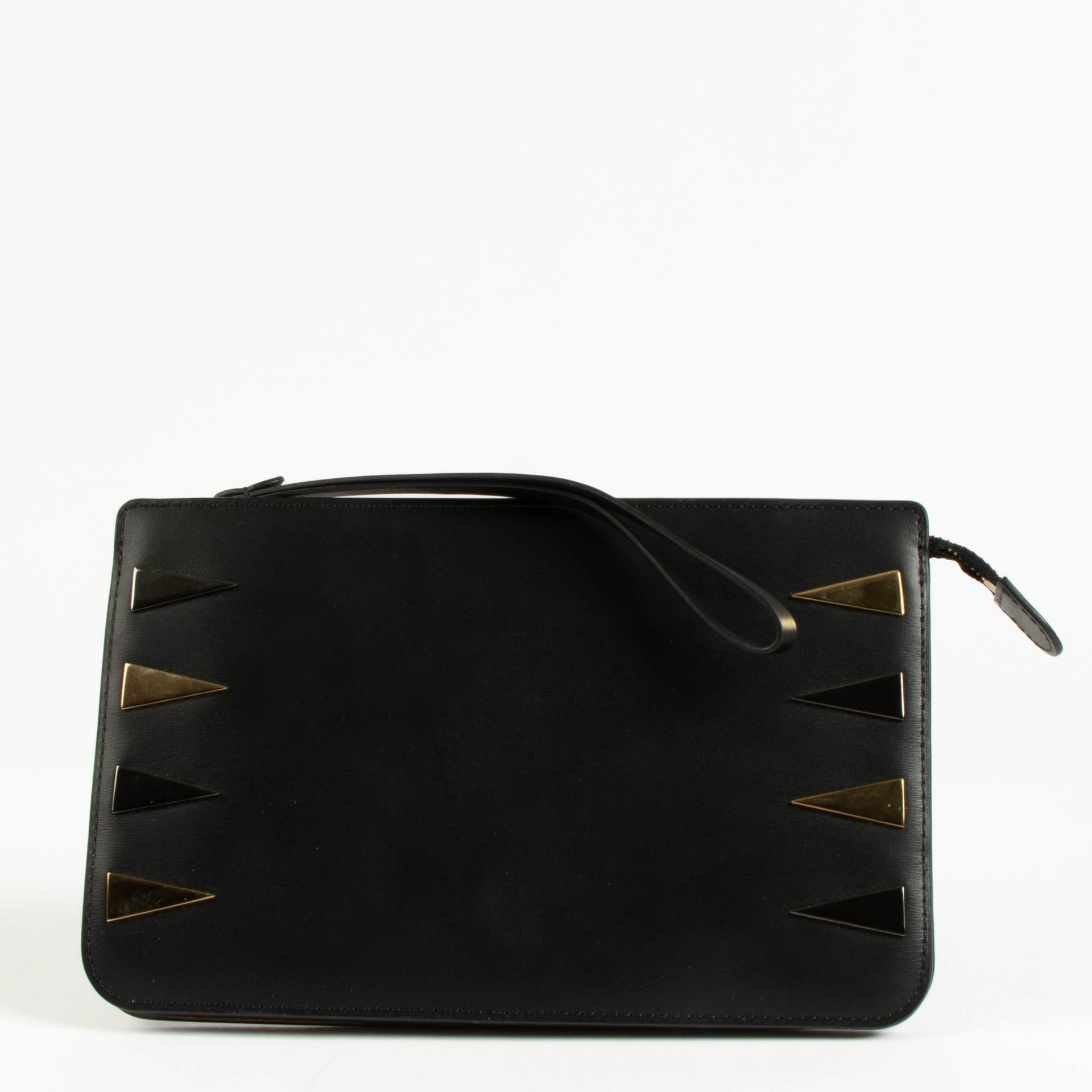 Delvaux Black Box Calf Studded Clutch