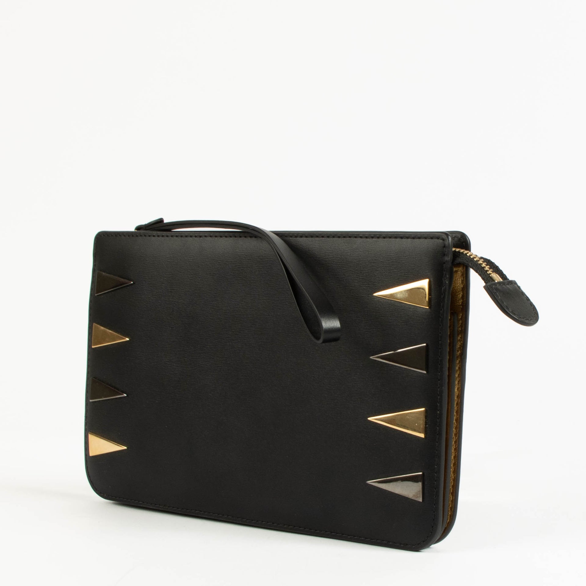 Delvaux Black Box Calf Studded Clutch
