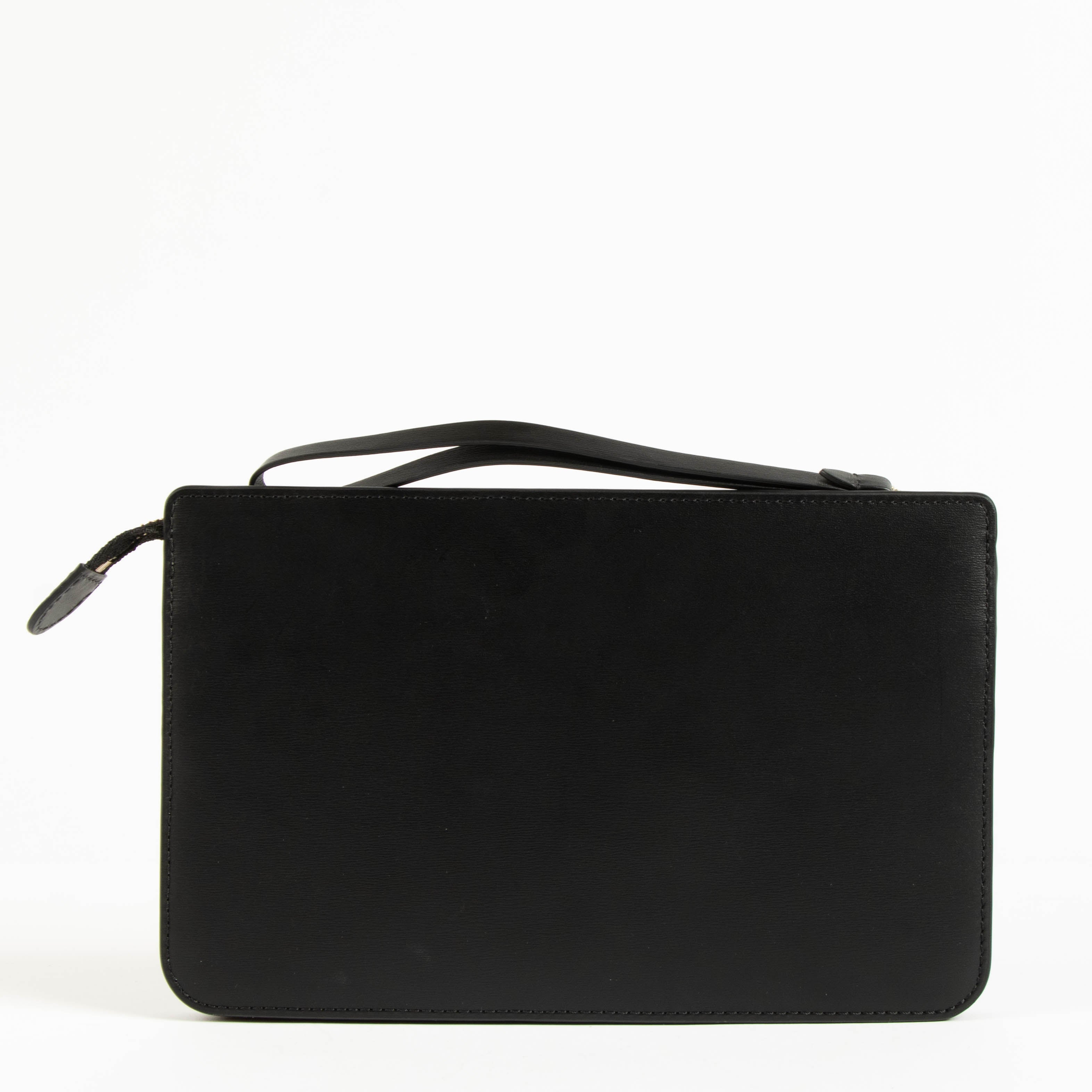 DELVAUX ブラック ケース Delvaux Black Box Calf Studded Clutch – Labellov