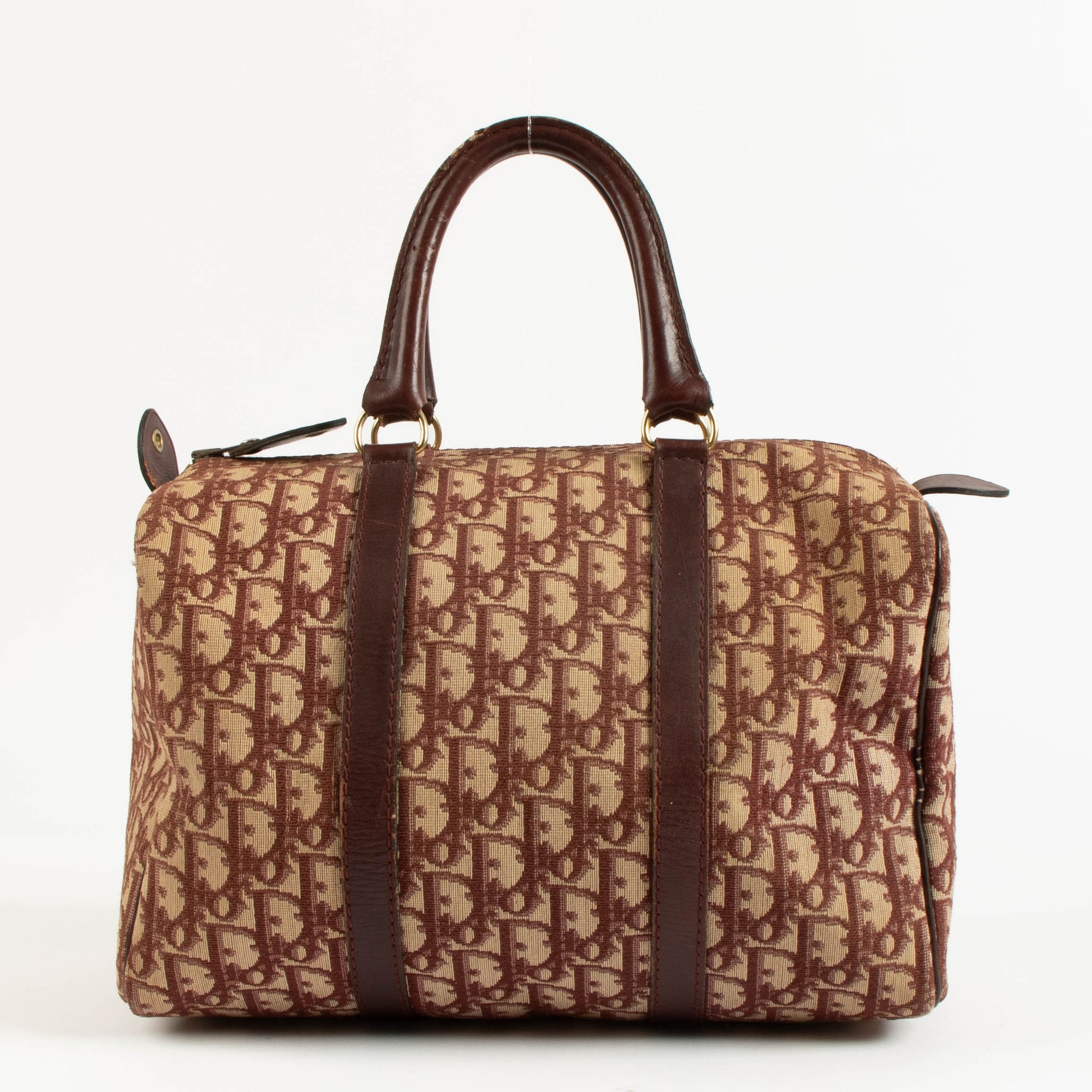 Christian Dior Burgundy Oblique Boston Bag