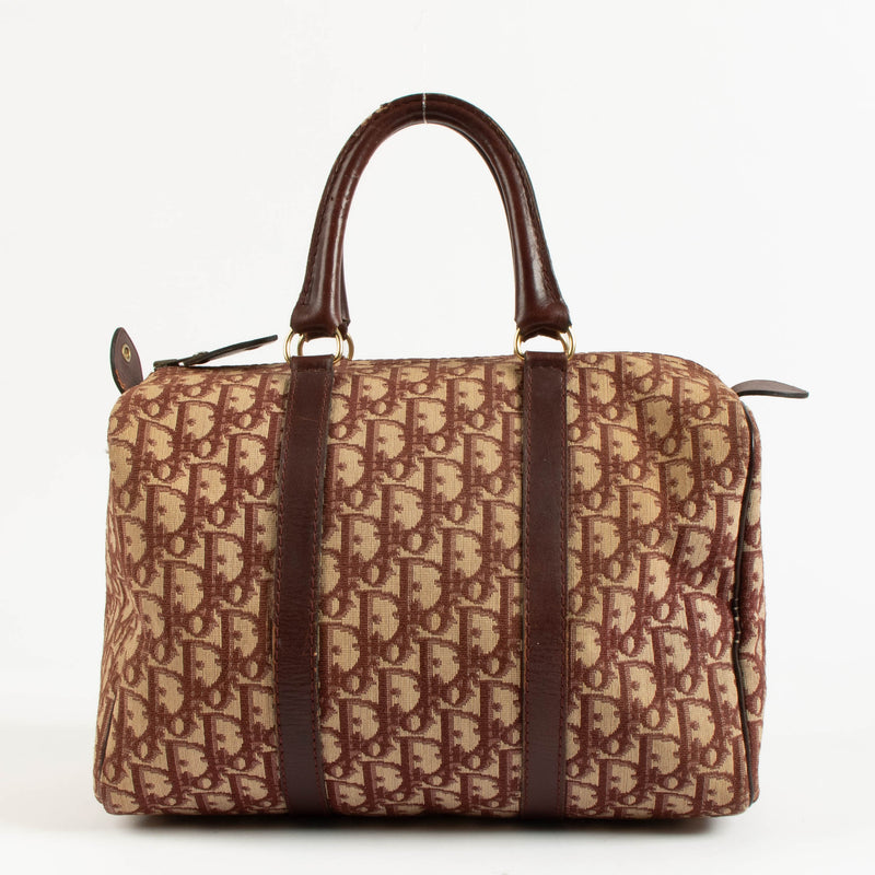 Christian Dior Burgundy Oblique Boston Bag