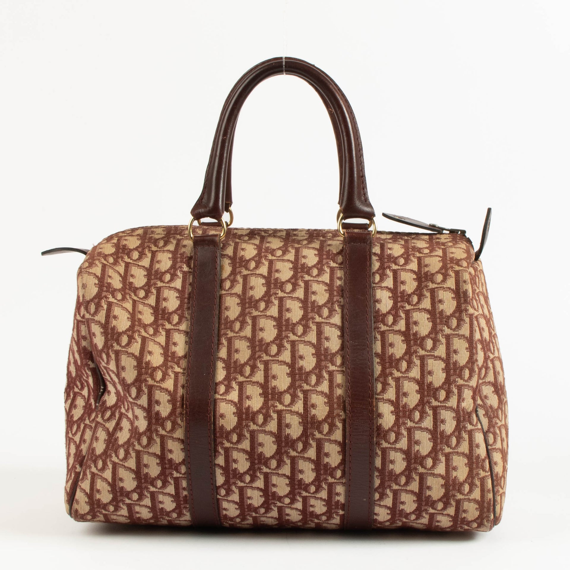 Christian Dior Burgundy Oblique Boston Bag