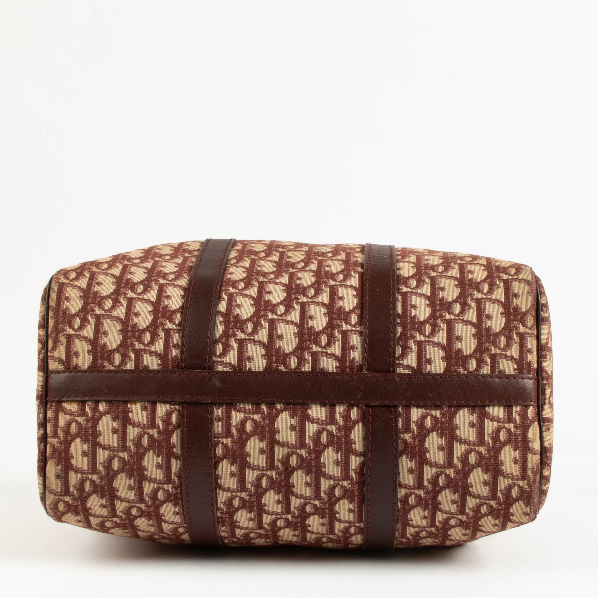 Christian Dior Burgundy Oblique Boston Bag