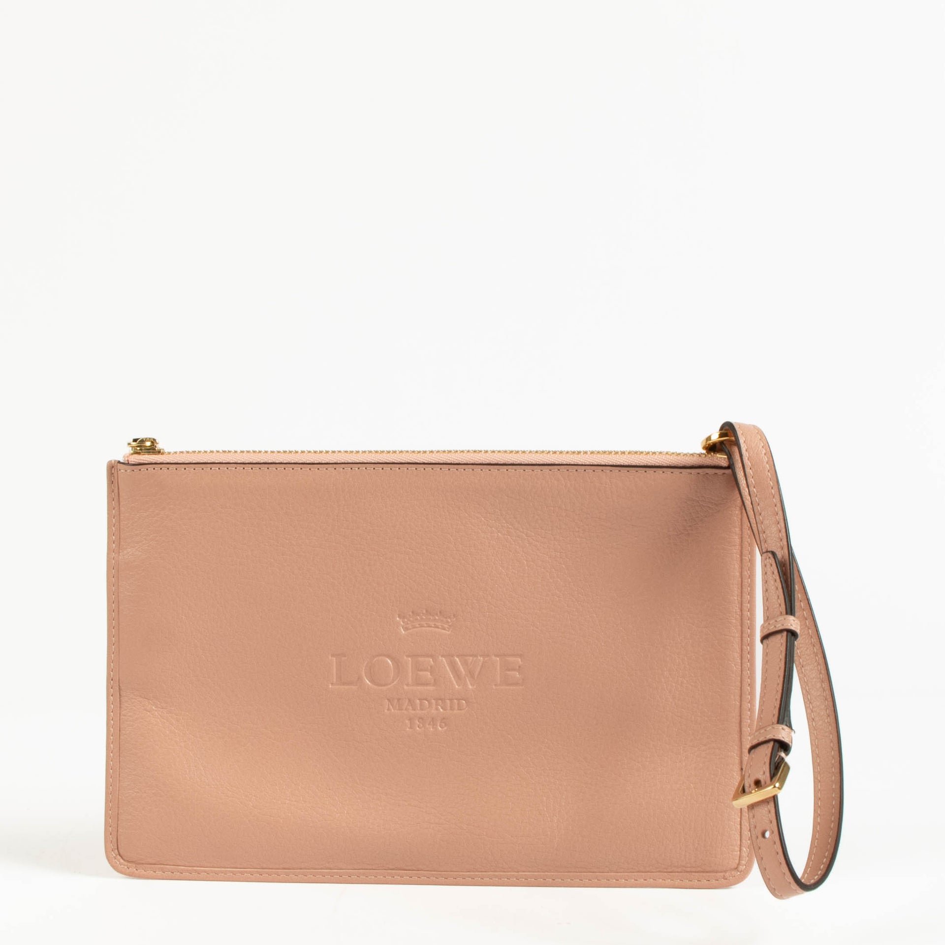 Loewe Vintage Nude Leather Clutch