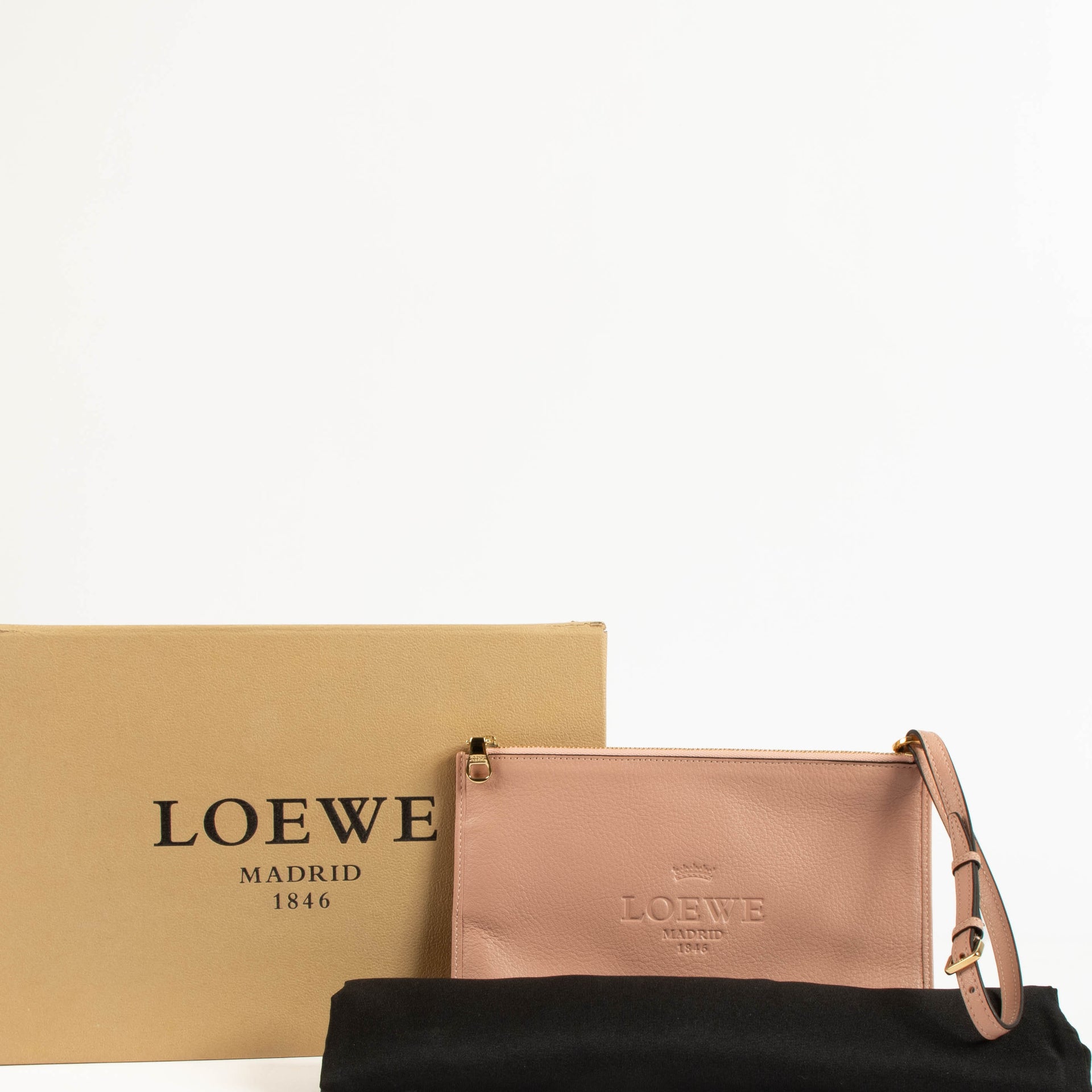 Loewe Vintage Nude Leather Clutch