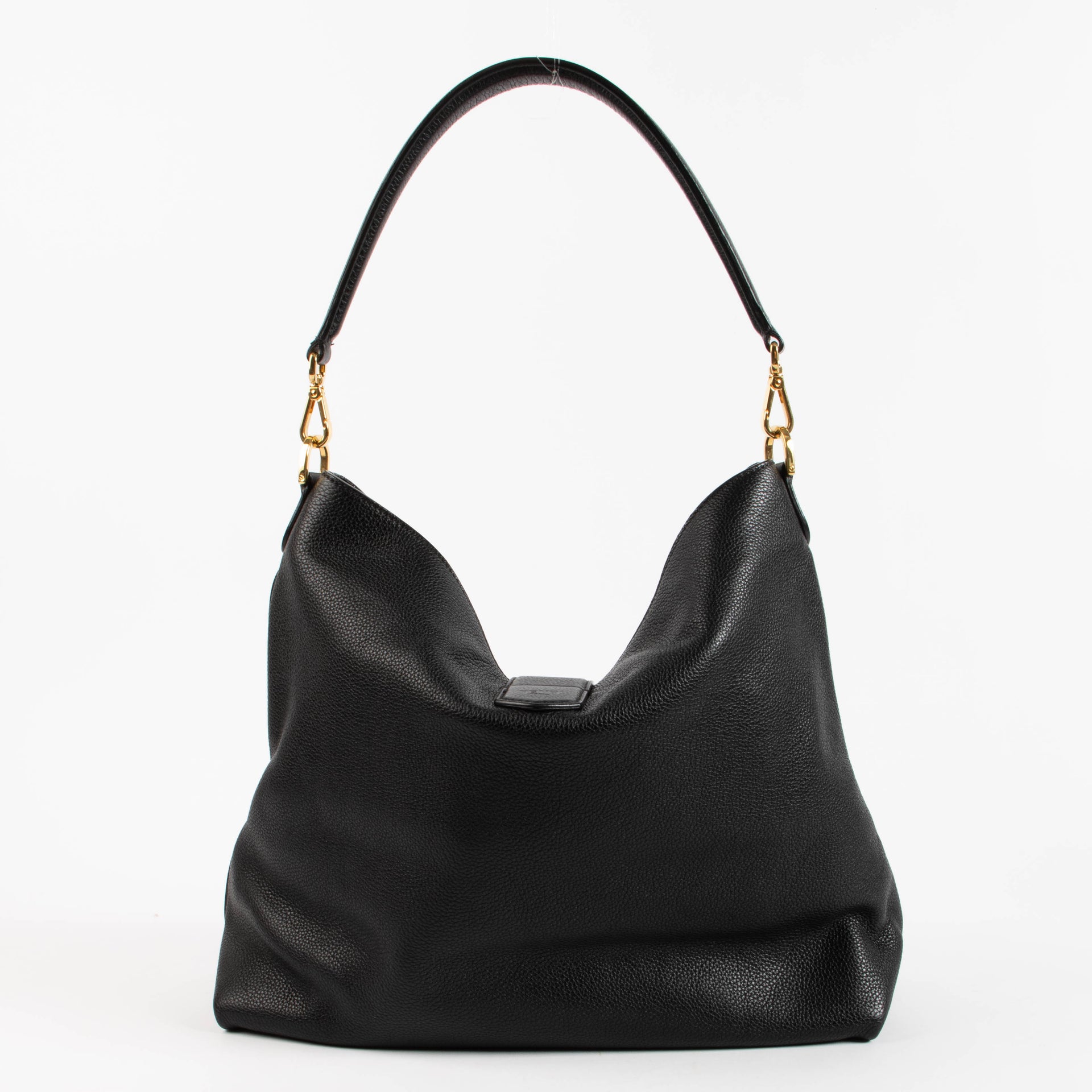 Fendi Black Leather Turnlock Hobo bag