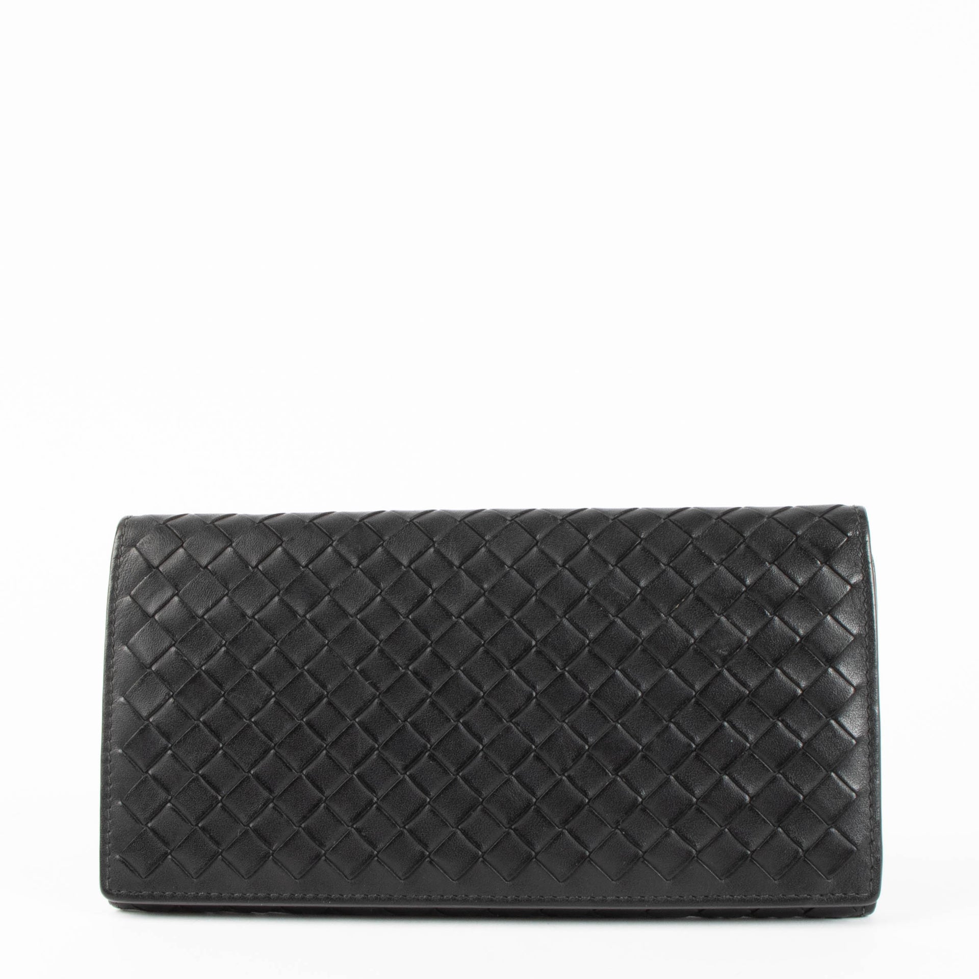 Bottega Veneta Black Intrecciato Leather Wallet