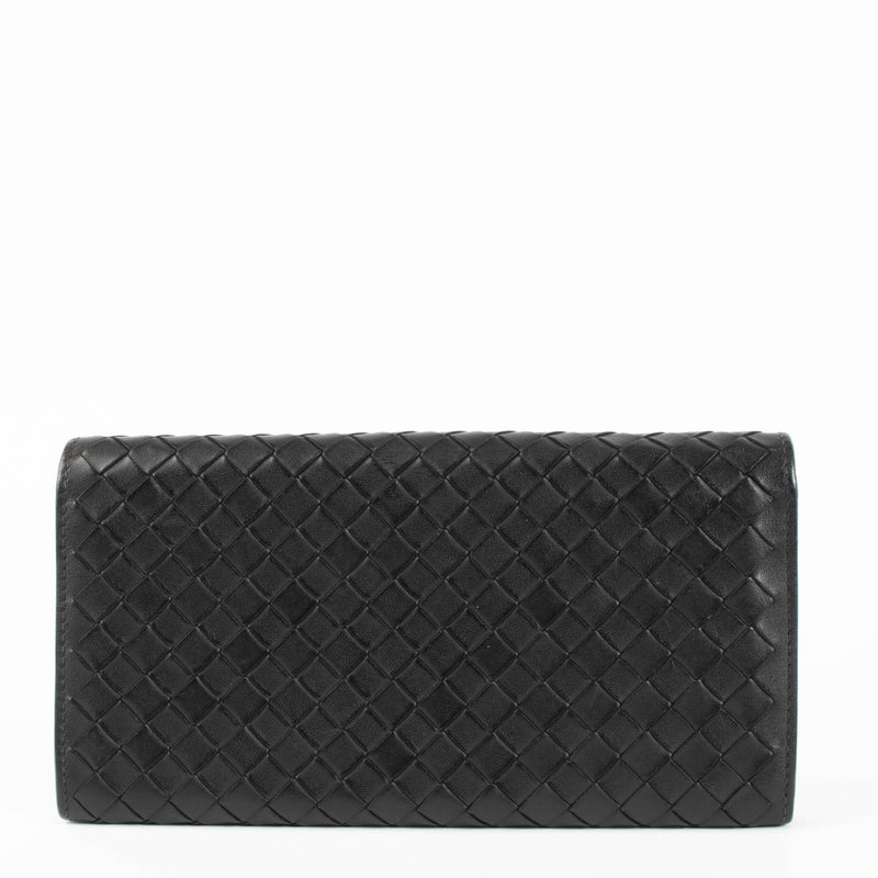Bottega Veneta Black Intrecciato Leather Wallet