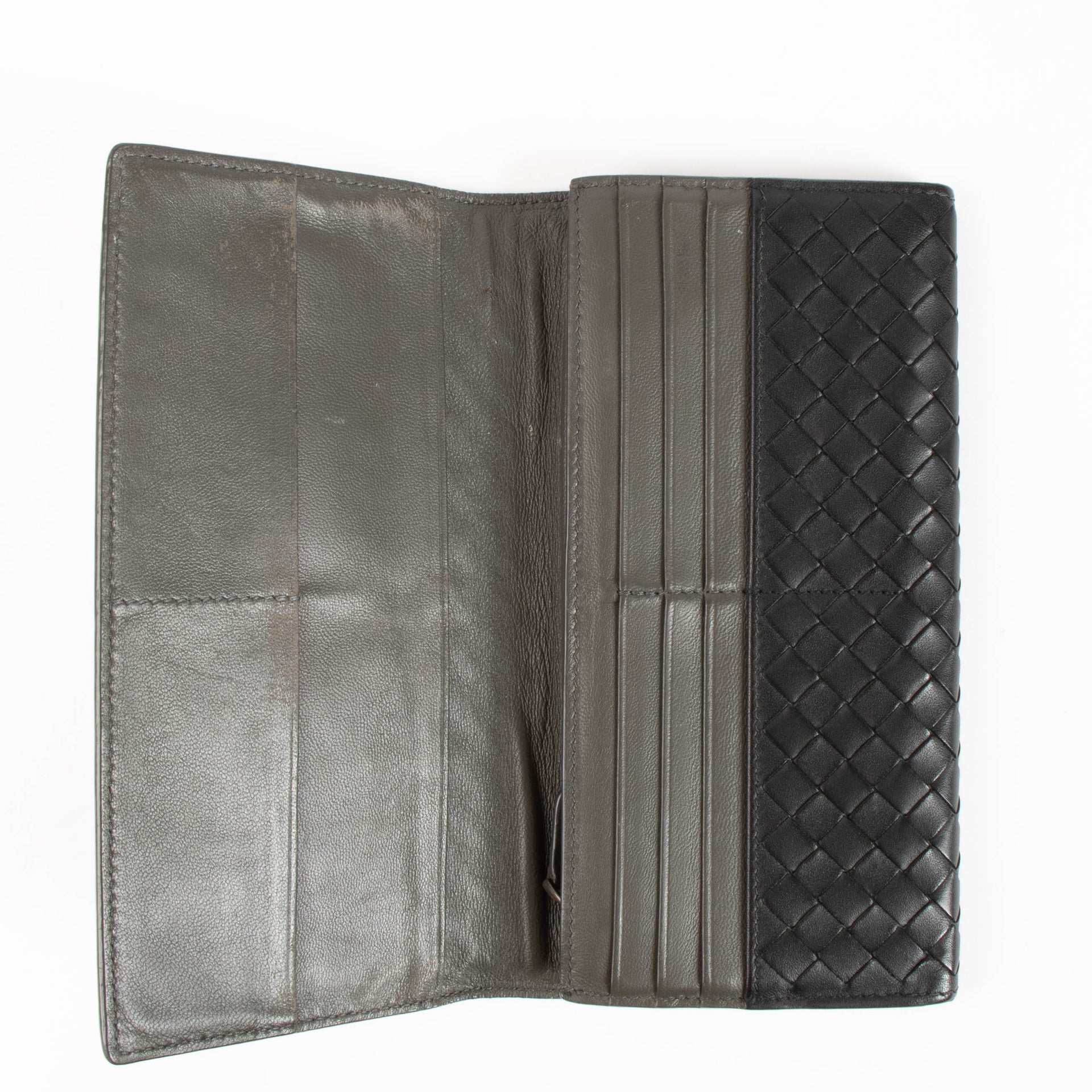 Bottega Veneta Black Intrecciato Leather Wallet
