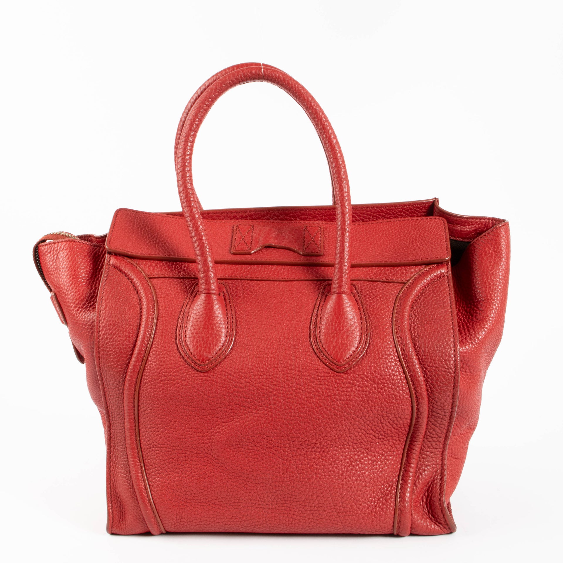 Celine Red Leather Soft Mini Luggage Bag