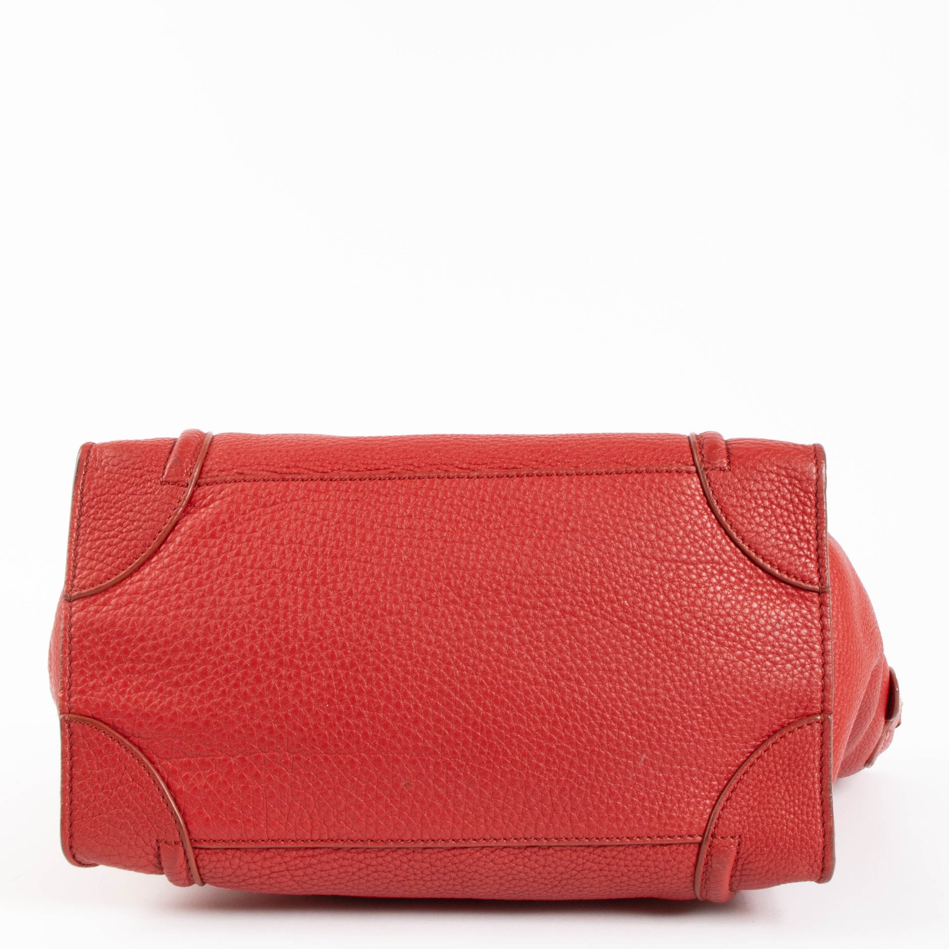 Celine Red Leather Soft Mini Luggage Bag
