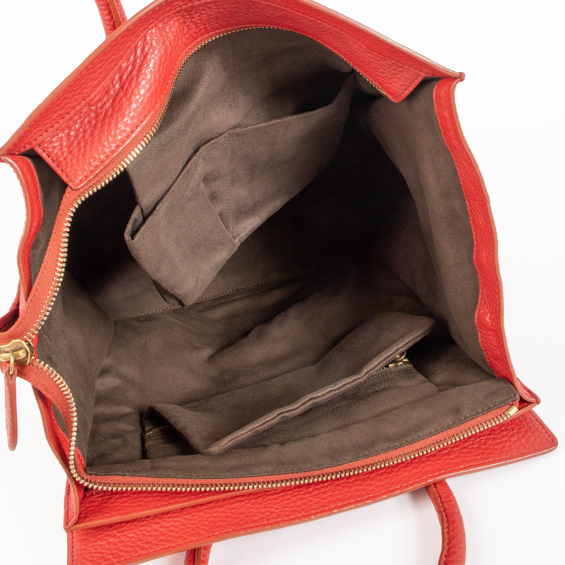 Celine Red Leather Soft Mini Luggage Bag