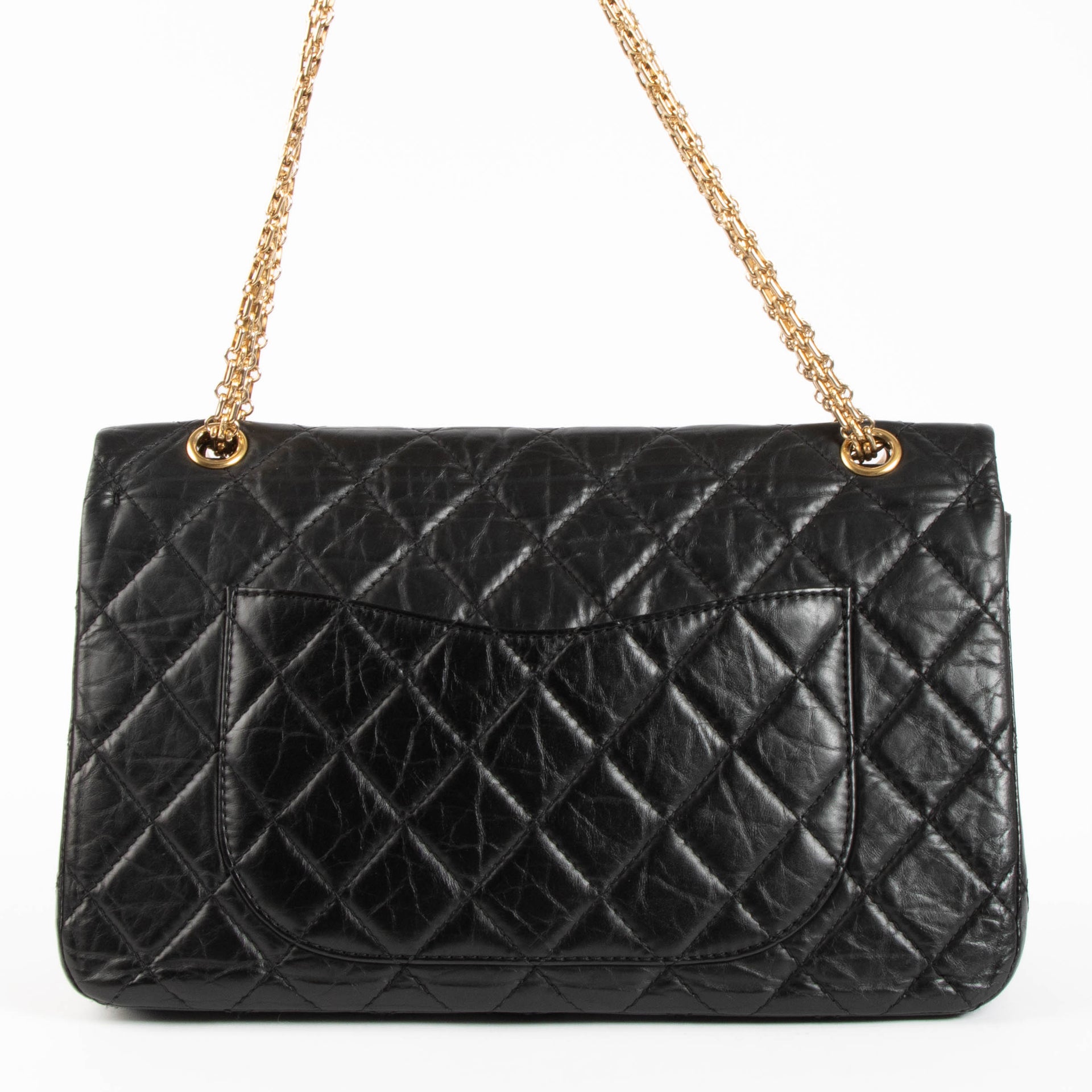 Chanel Black Aged Calfskin Large Reissue 2.55 Bag
