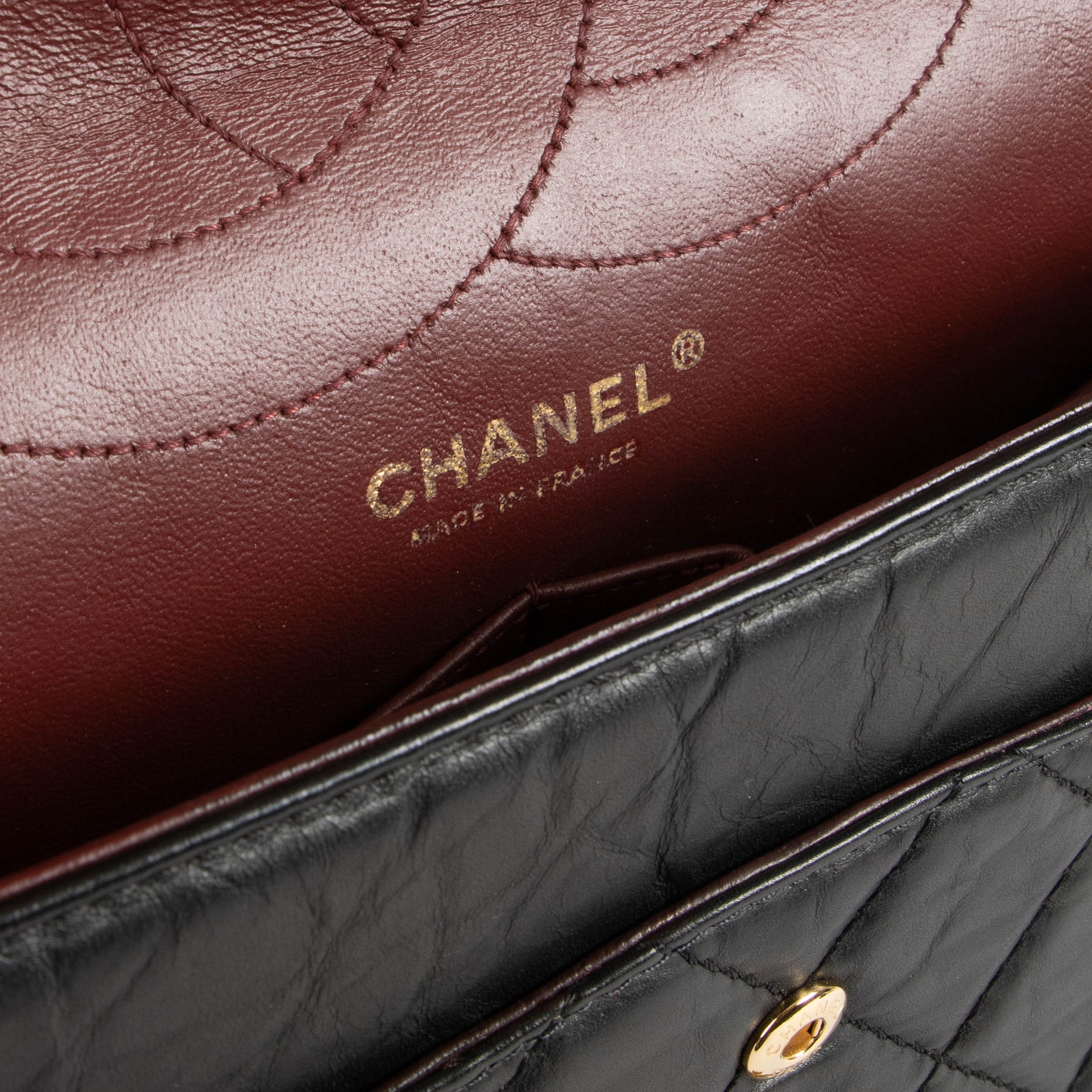 Chanel Black Aged Calfskin Large Reissue 2.55 Bag