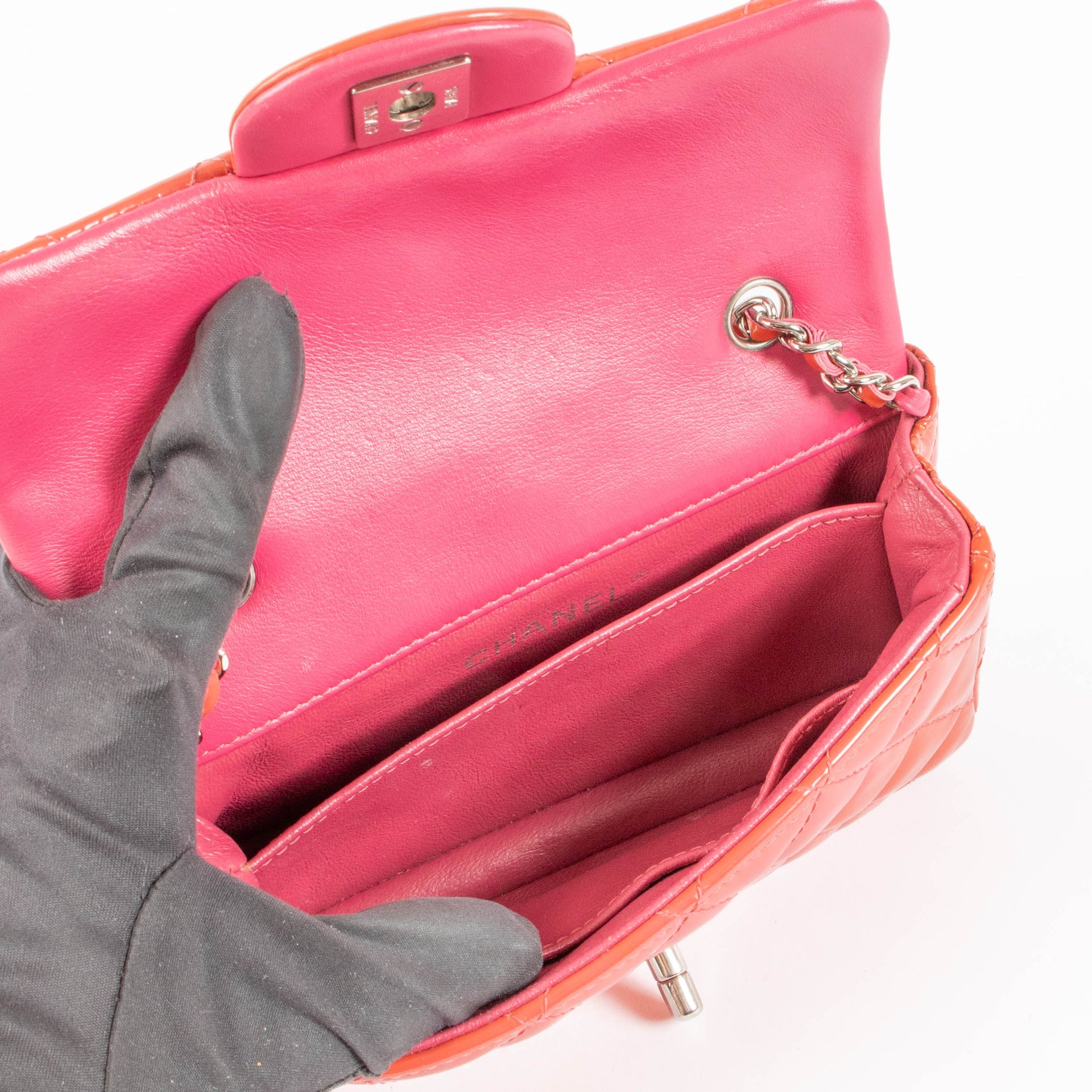 Chanel Red Patent Extra Mini Classic Flap Bag
