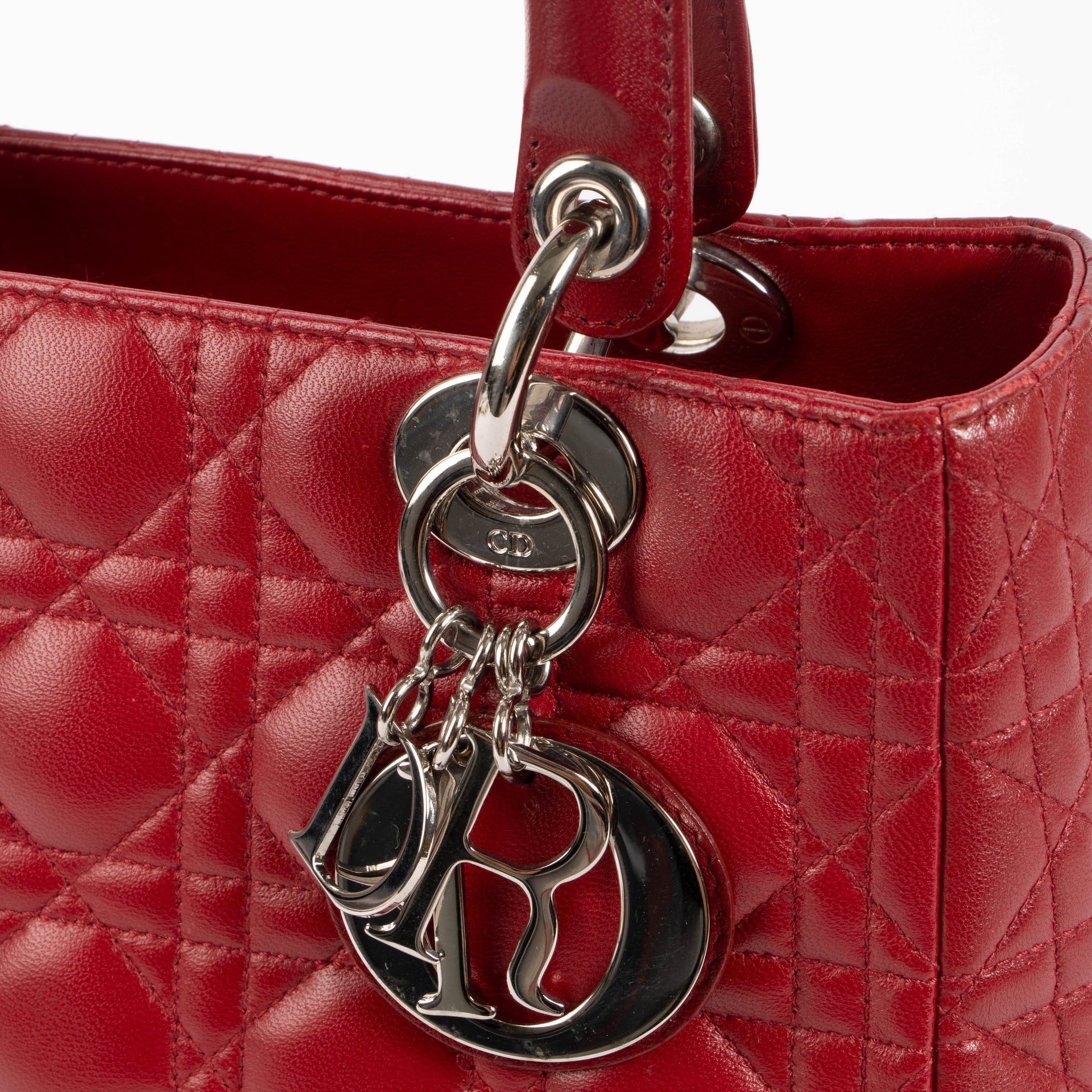 Christian Dior Red Medium Lady Dior