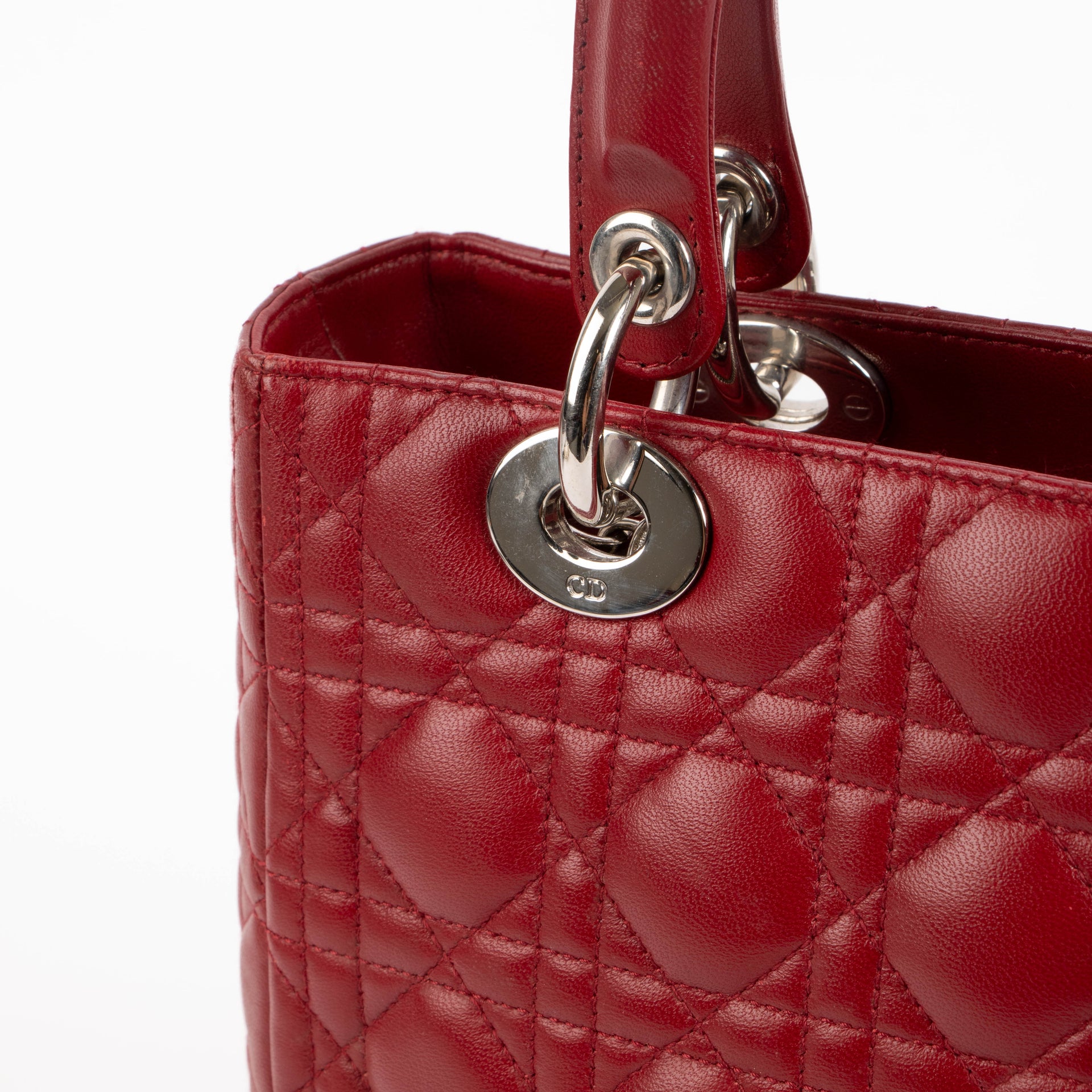 Christian Dior Red Medium Lady Dior