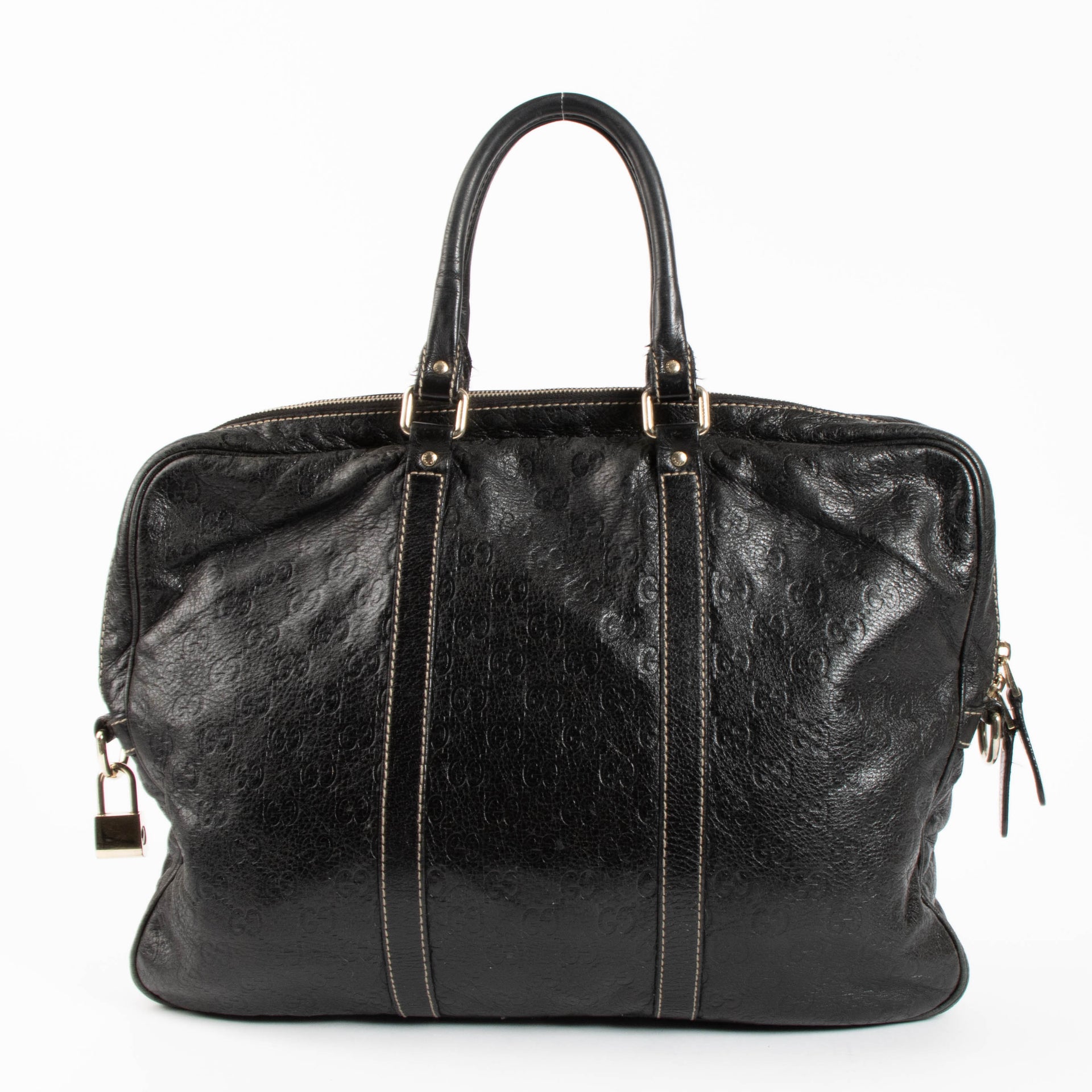 Gucci Black Guccissima Leather Briefcase