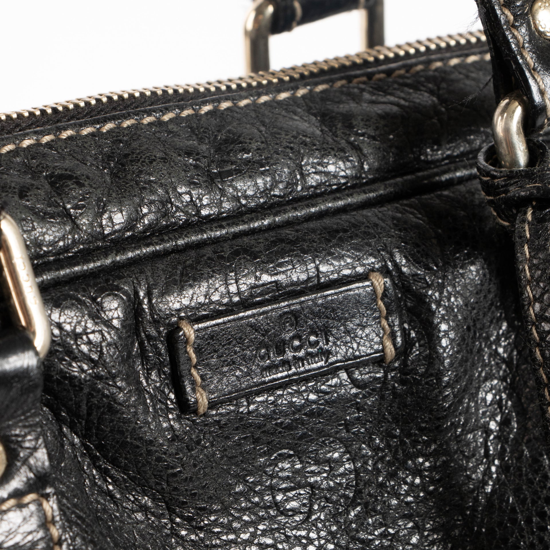 Gucci Black Guccissima Leather Briefcase