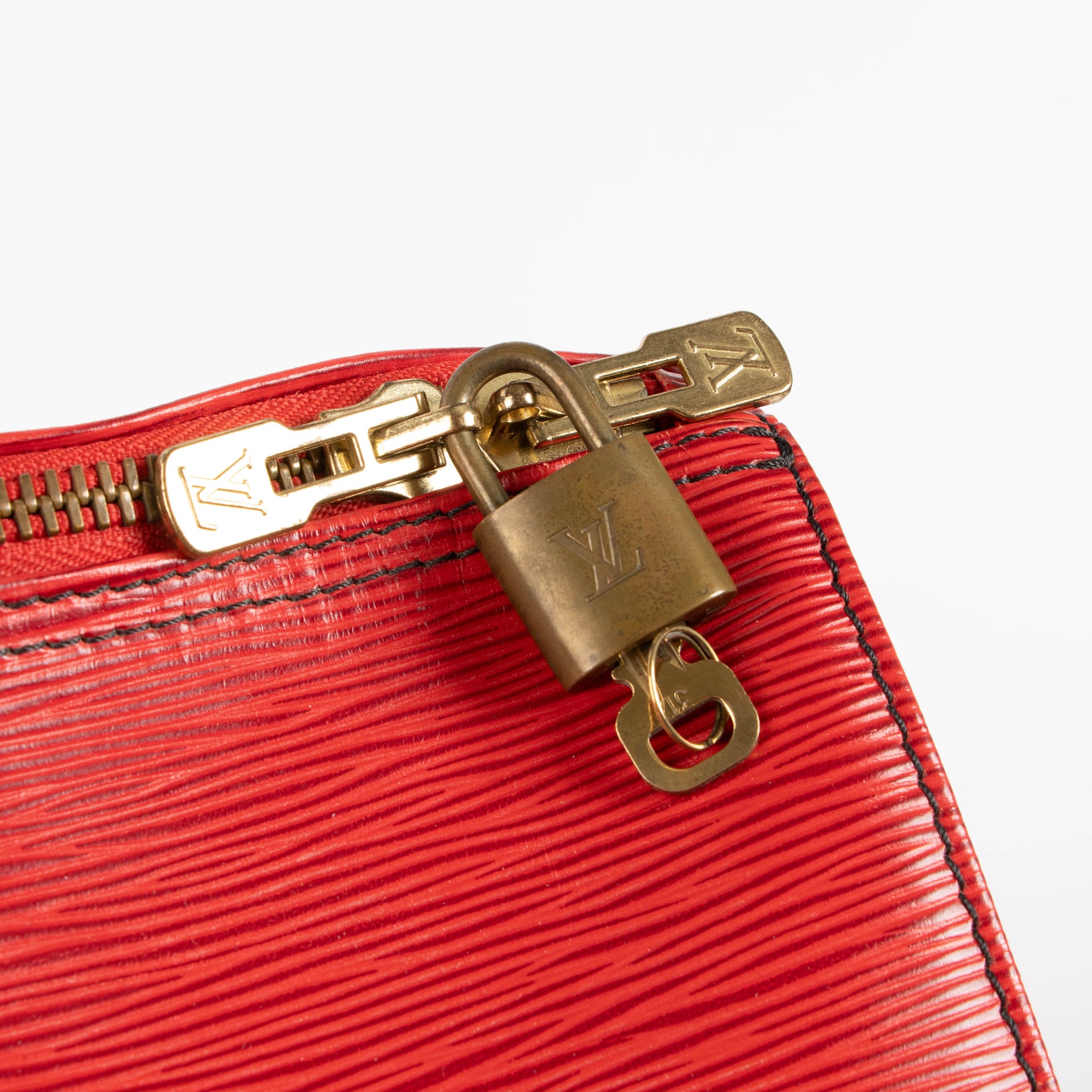 Louis Vuitton Red Epi Keepall 50 Travel Bag