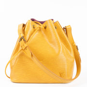 Shop 100% authentic second hand Louis Vuitton Yellow Epi Grainé Noé PM + Wallet 