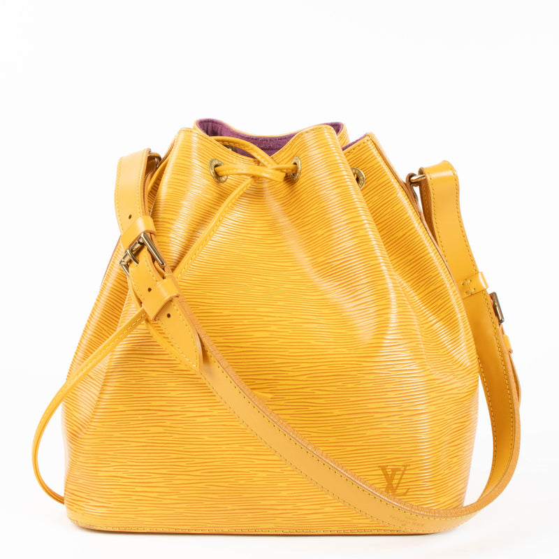 Shop 100% authentic second hand Louis Vuitton Yellow Epi Grainé Noé PM + Wallet 