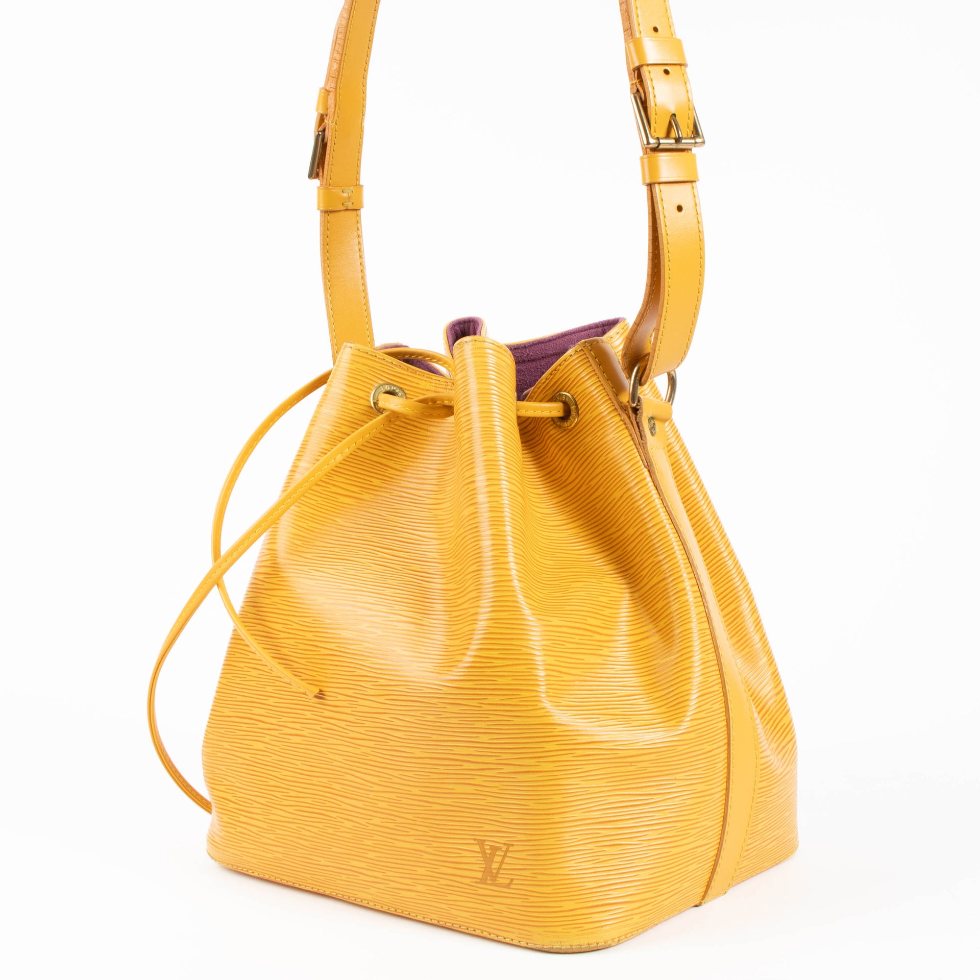 Louis Vuitton Tassil Yellow Epi Noé PM + Elise Wallet