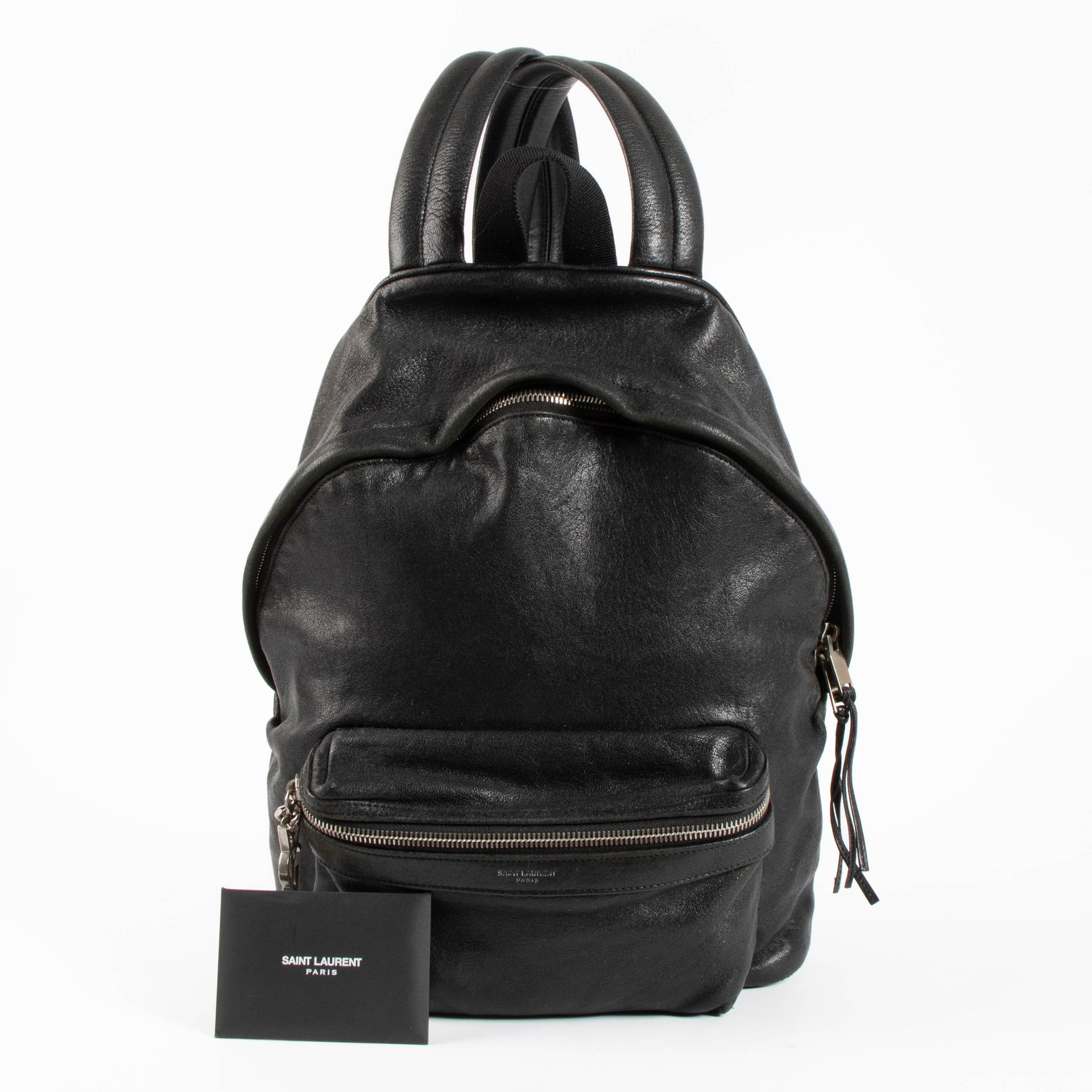 Saint Laurent Black Leather Backpack