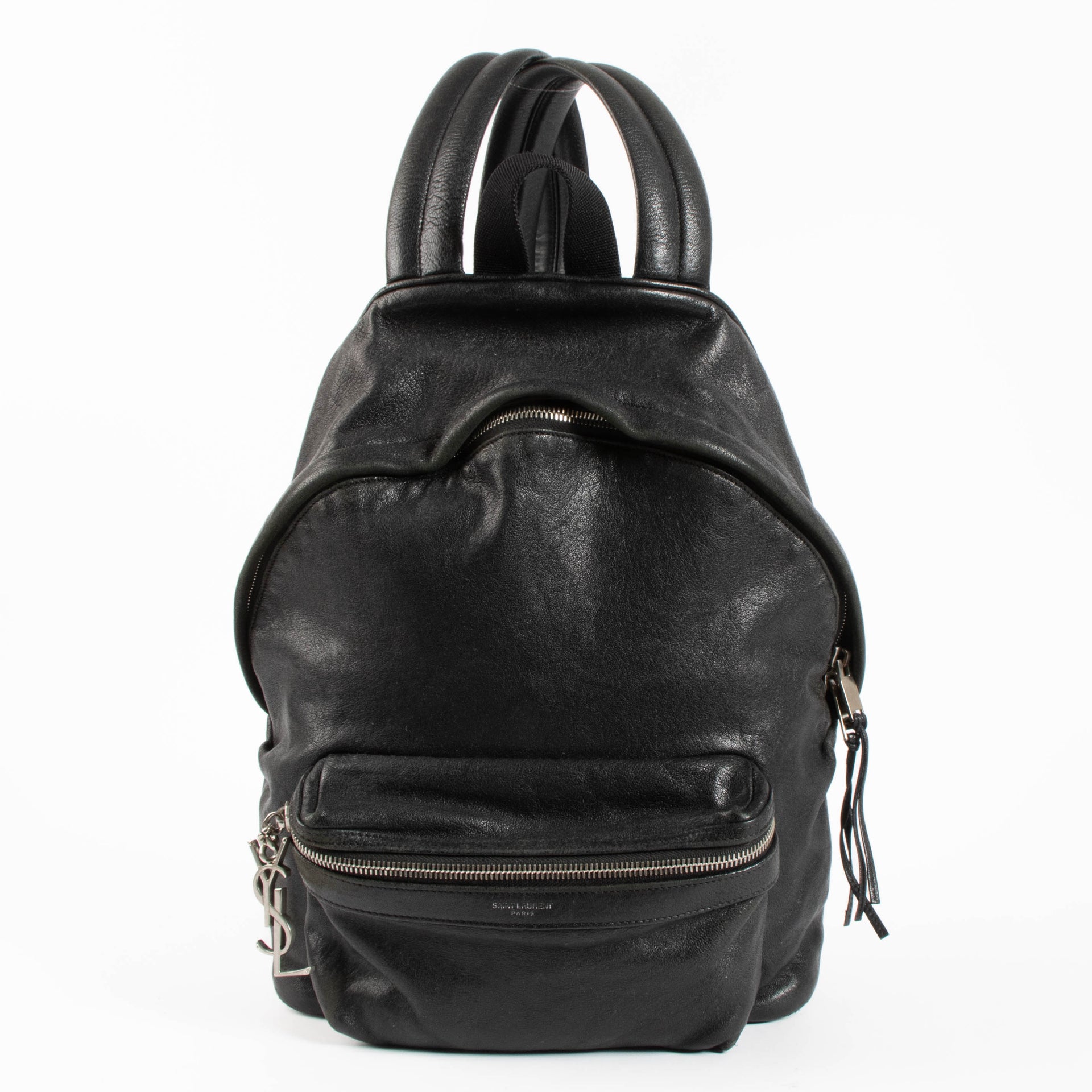 Saint Laurent Black Leather Backpack