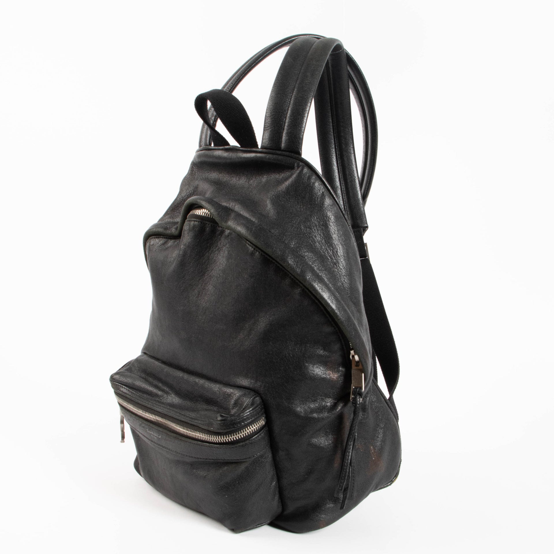Saint Laurent Black Leather Backpack