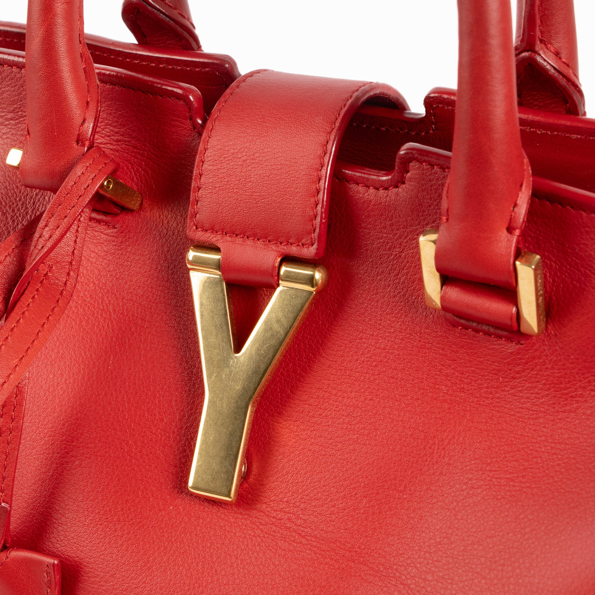 Saint Laurent Red Small Classic Y Cabas Bag