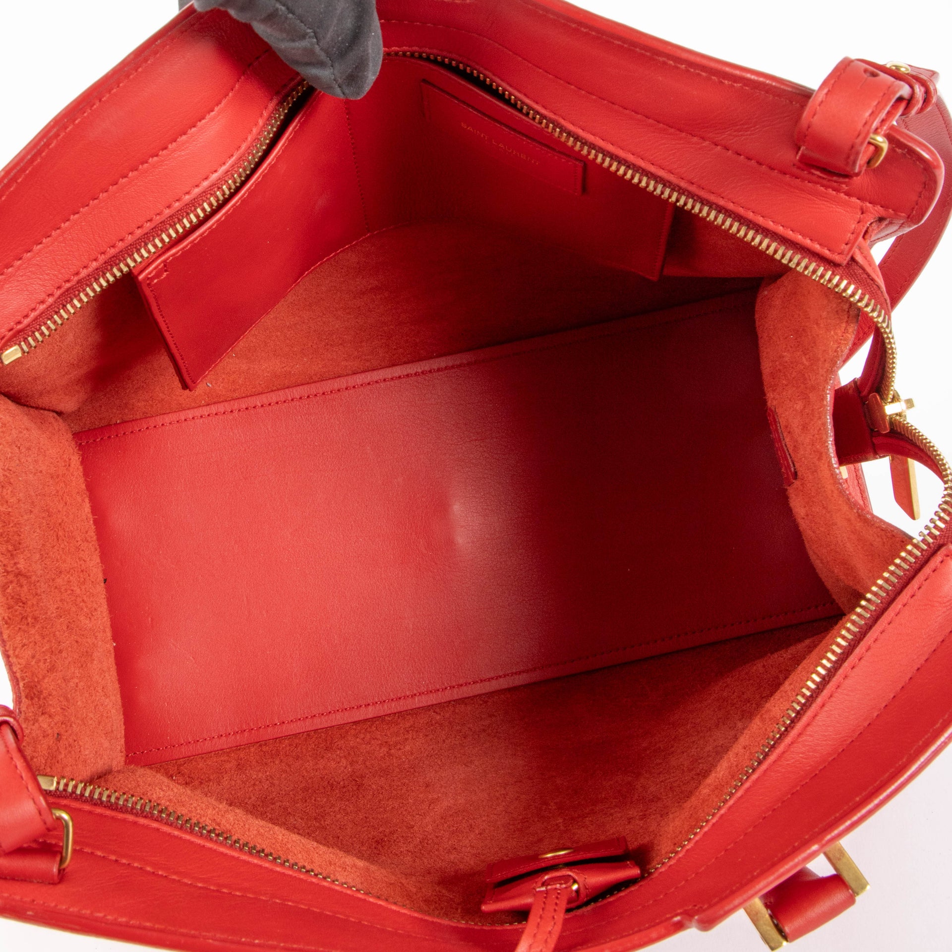 Saint Laurent Red Small Classic Y Cabas Bag