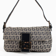 Shop safe online at Labellov Fendi Blue Zucchino Canvas Baguette Bag