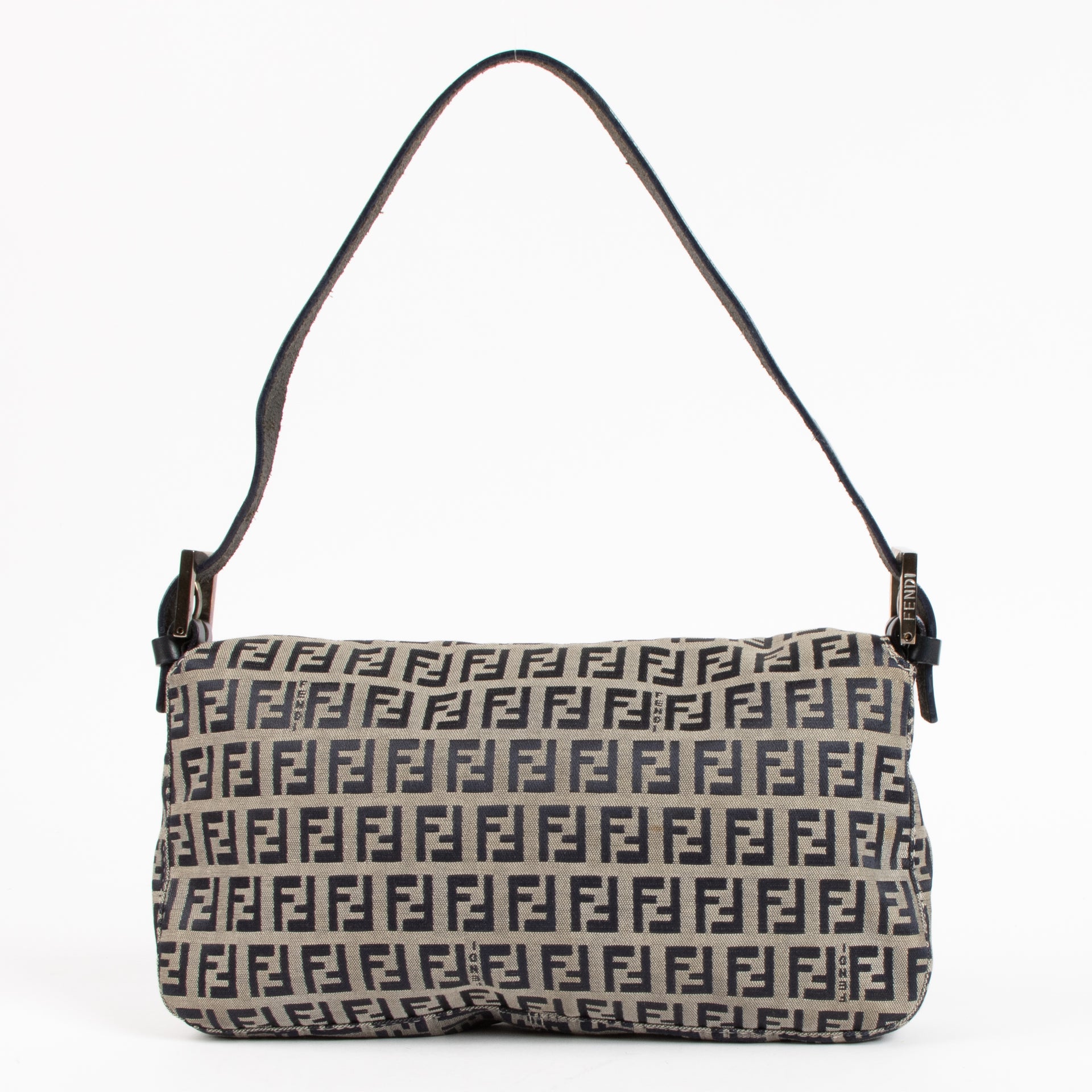 Fendi Blue Zucchino Canvas Baguette Bag