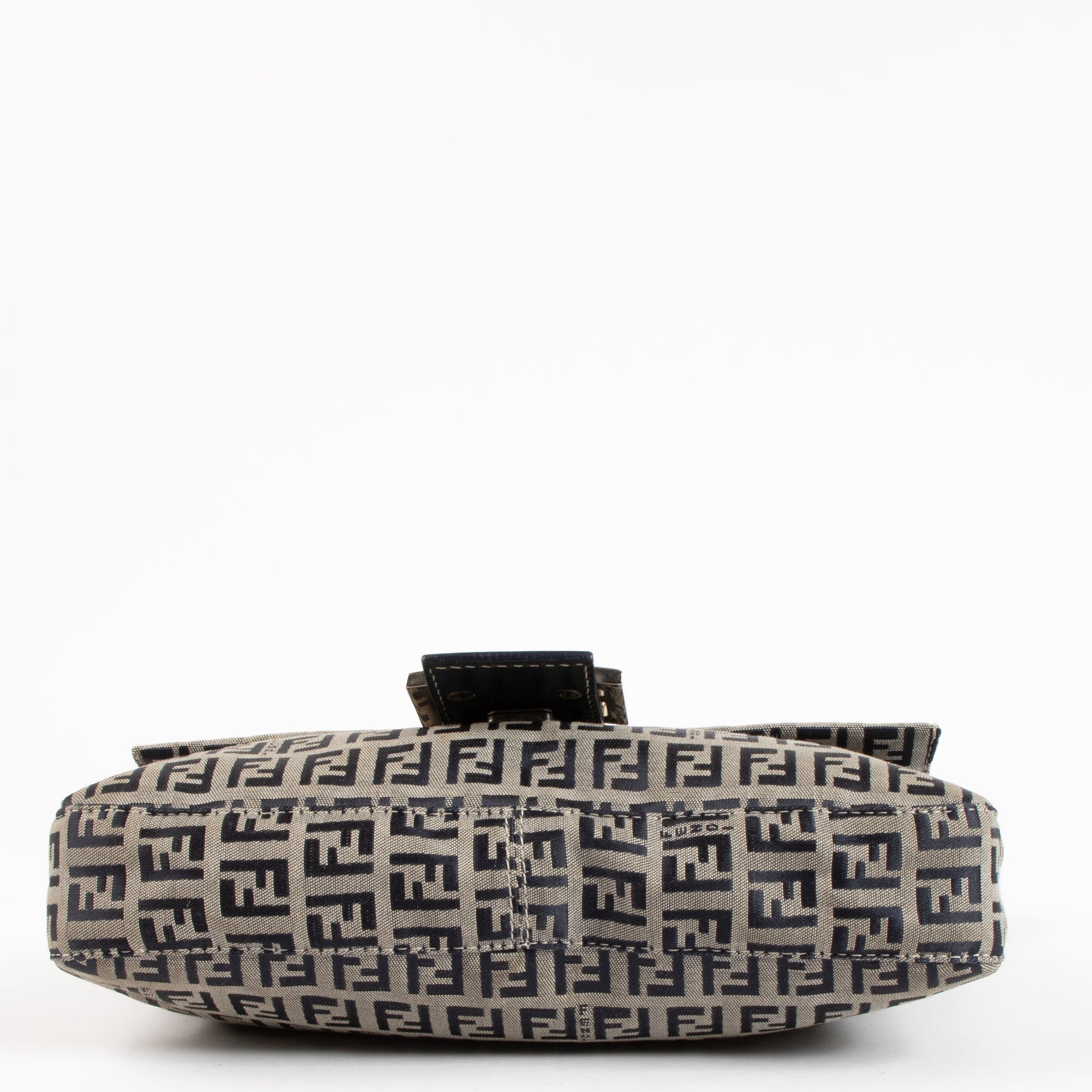 Fendi Blue Zucchino Canvas Baguette Bag