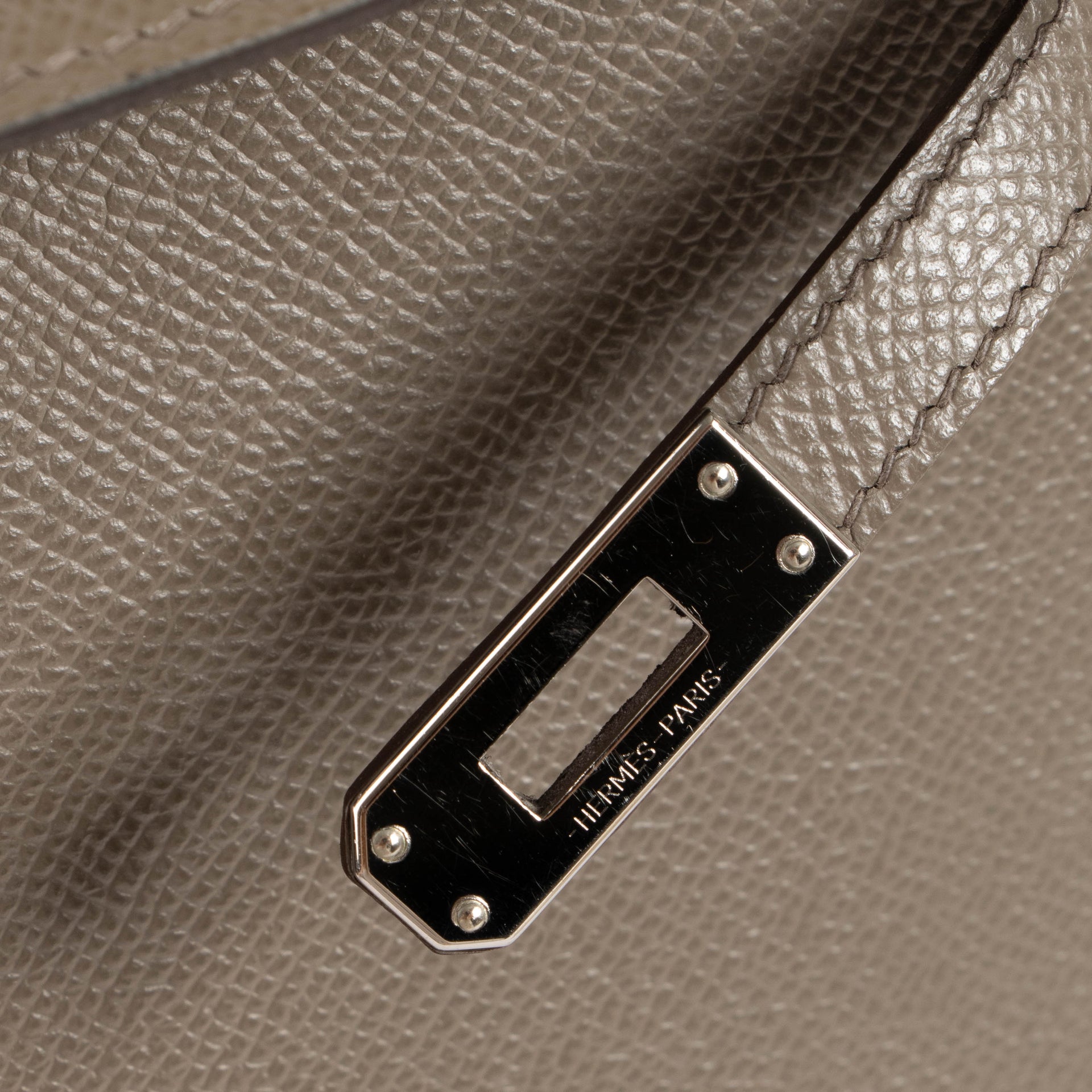 Hermes Kelly 25 Gris Etain Epsom PHW