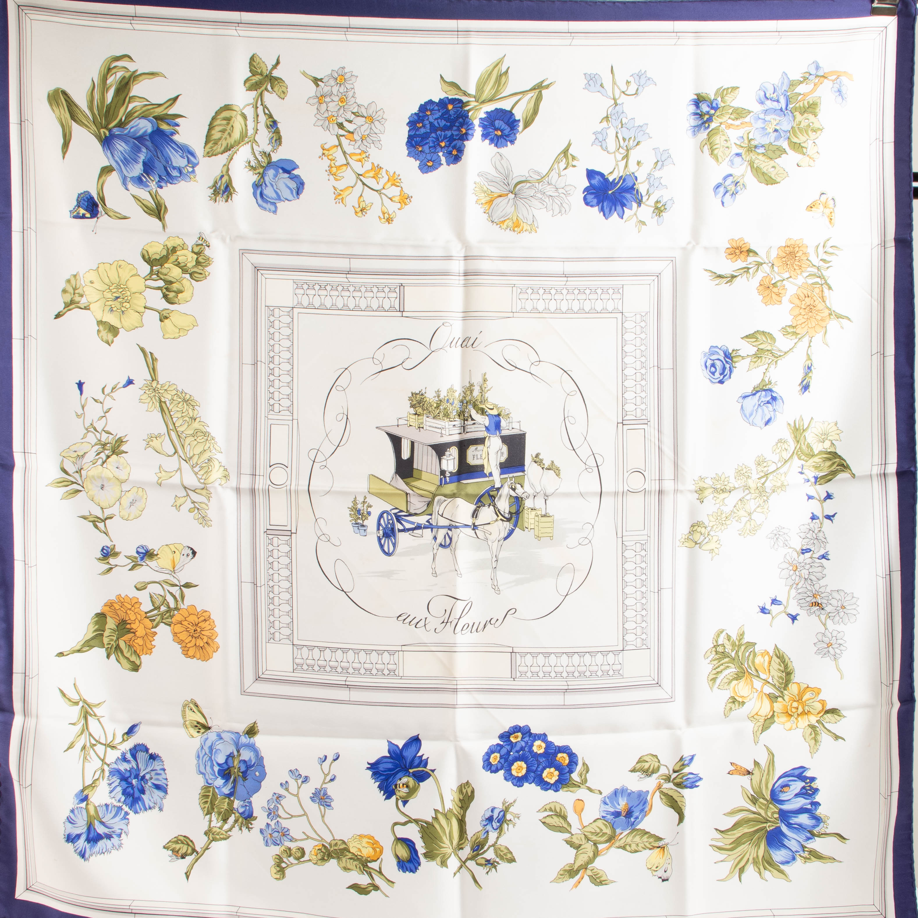 Hermès Silk Quai Aux Fleurs Carre 90 Scarf – Labellov