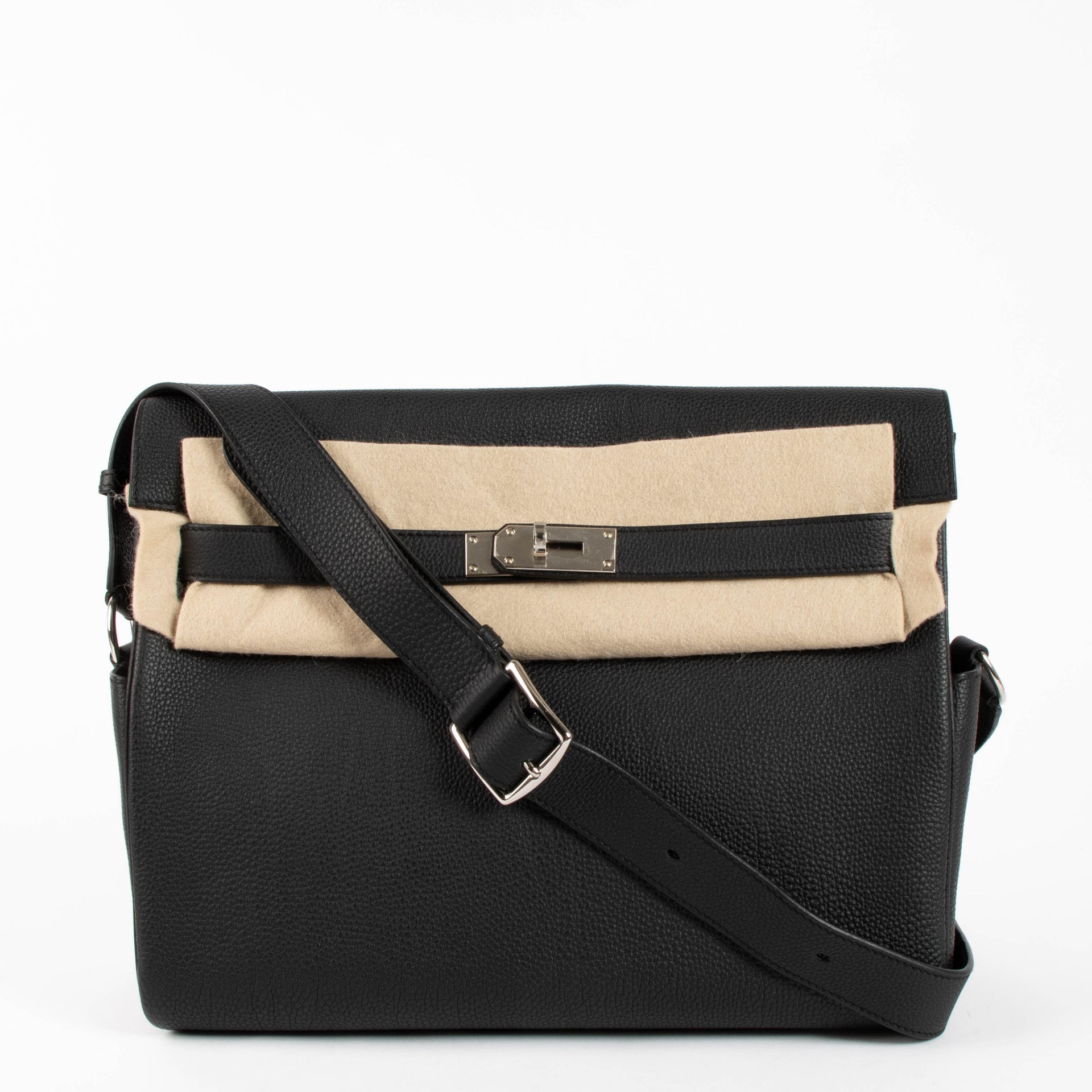 Hermès Kelly Messenger GM Black Togo PHW