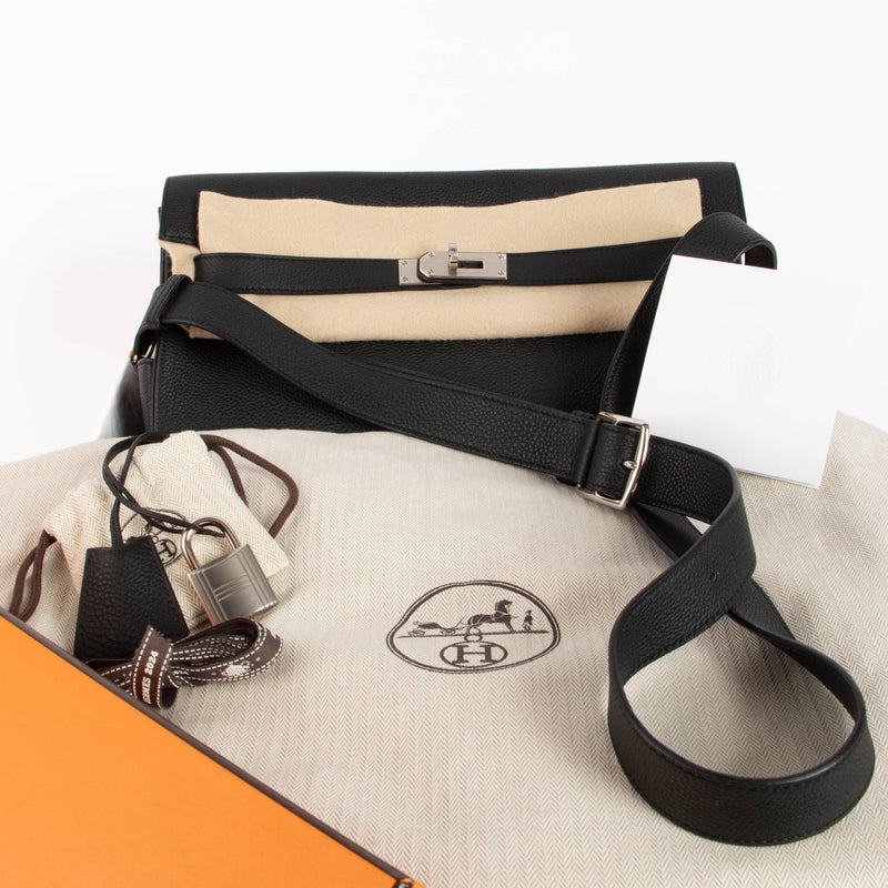 Hermès Kelly Messenger GM Black Togo PHW