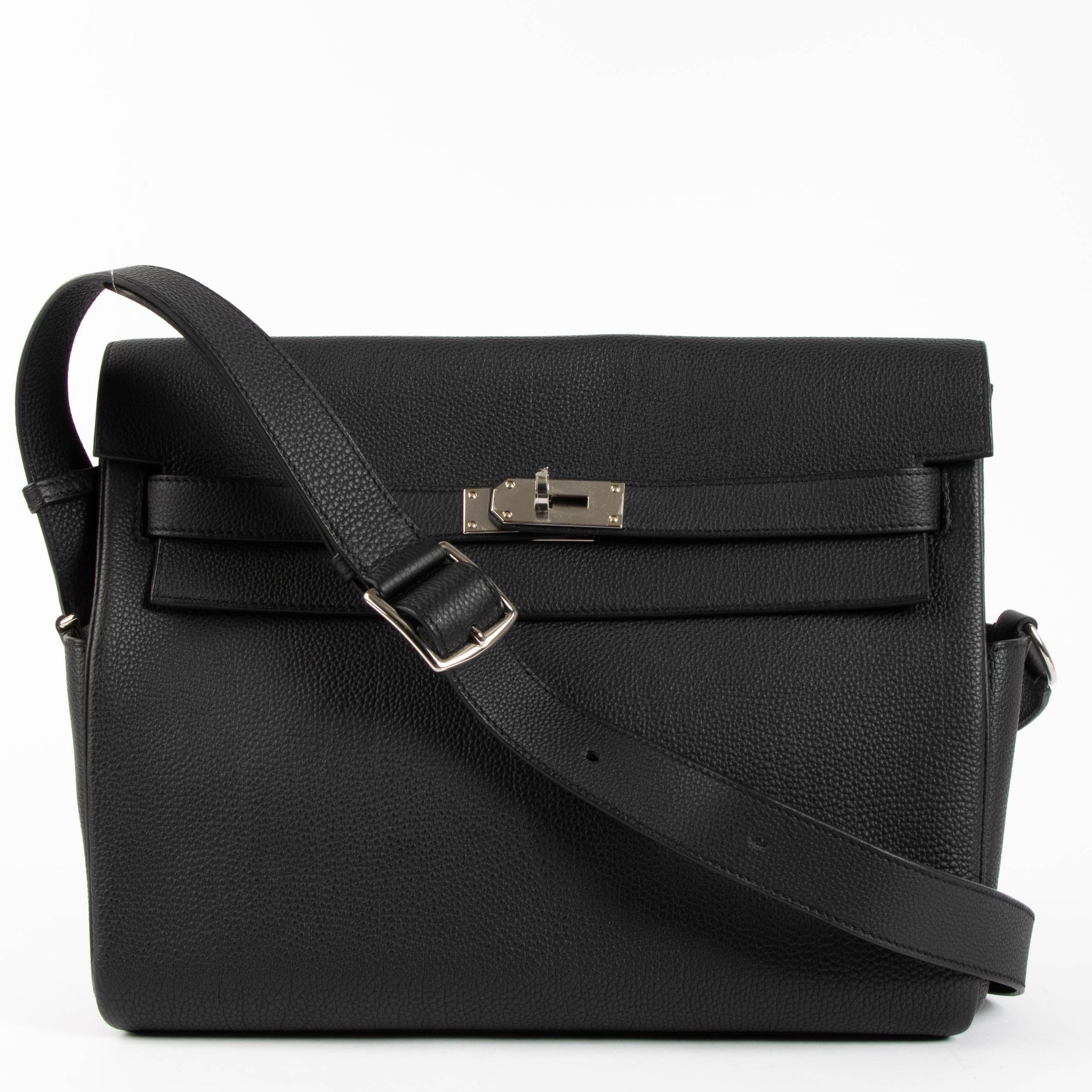 Hermès Kelly Messenger GM Black Togo PHW
