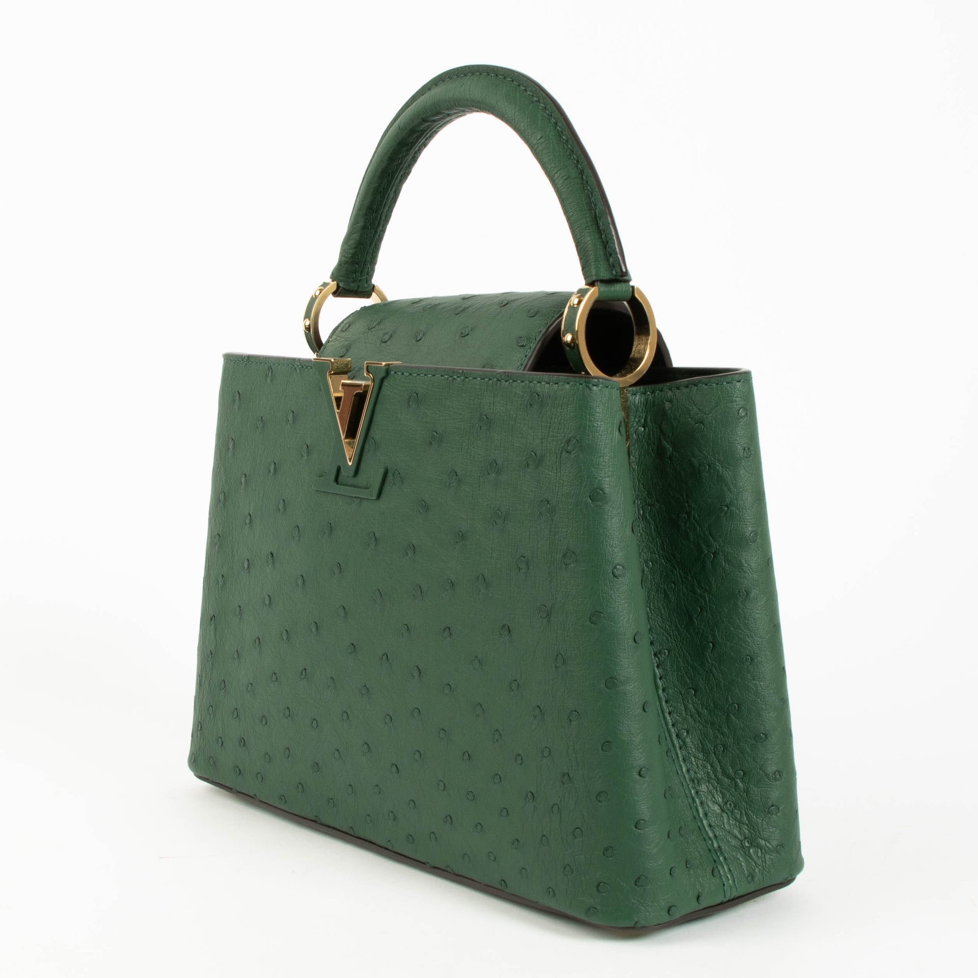 Louis Vuitton Green Ostrich Capucines BB Bag