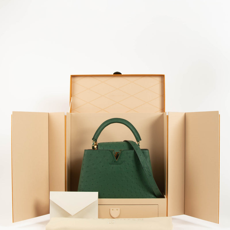 Louis Vuitton Green Ostrich Capucines BB Bag