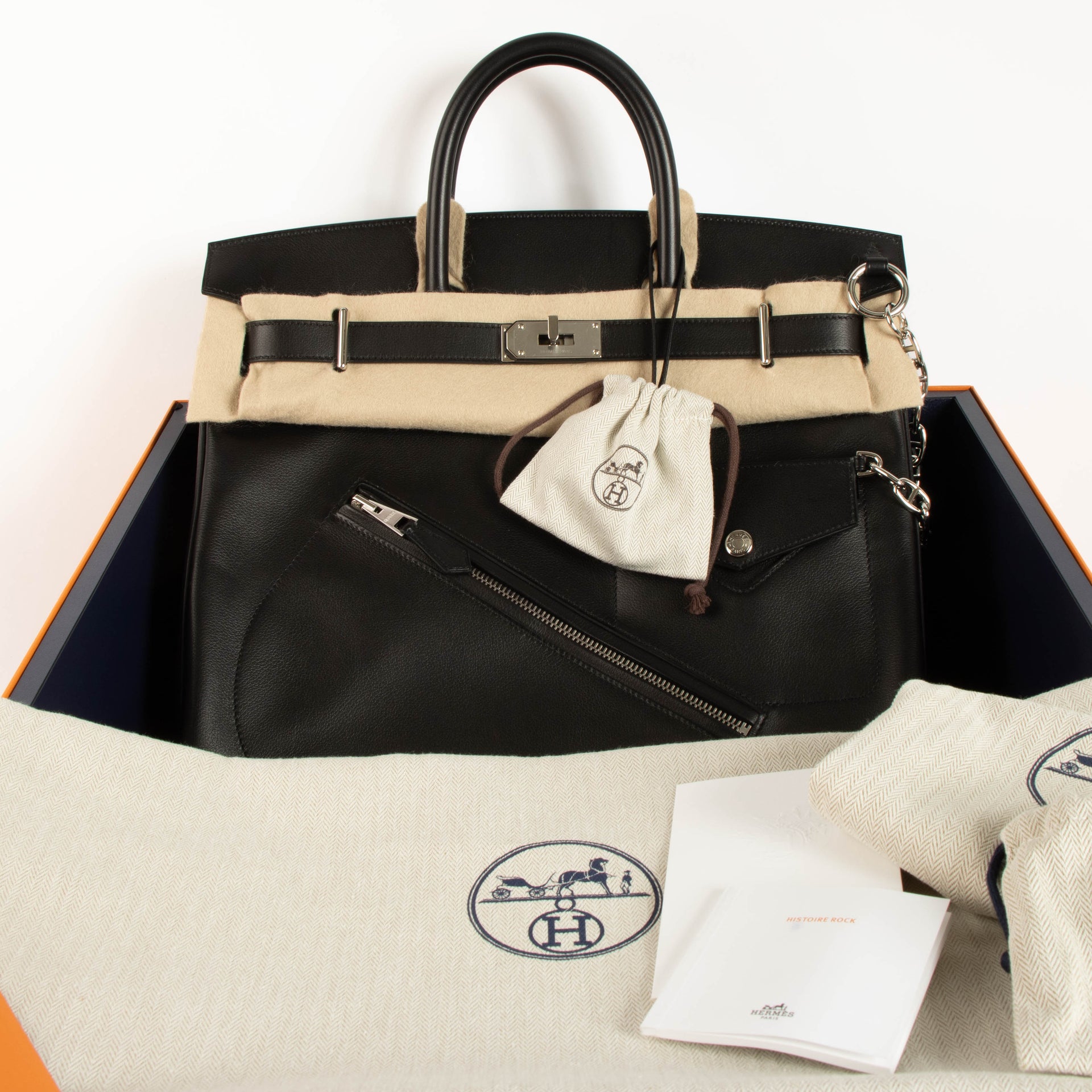 Hermès Black Evergrain HAC Rock 40 PHW