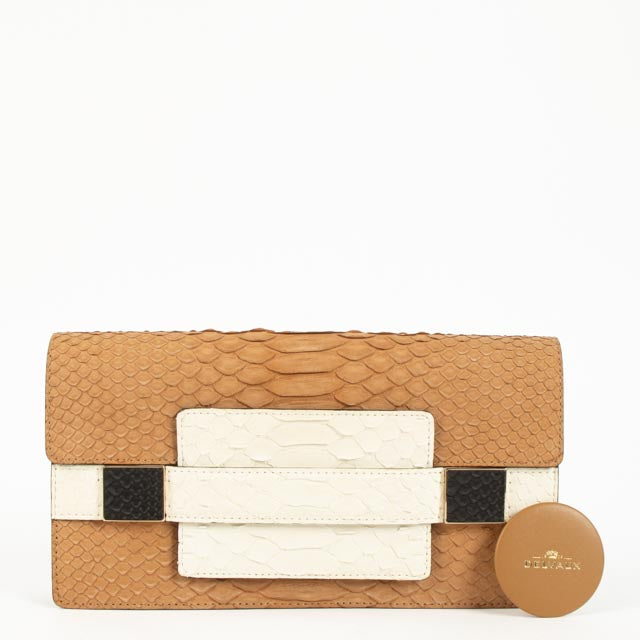 Delvaux Tricolore Python Madame Pochette Clutch
