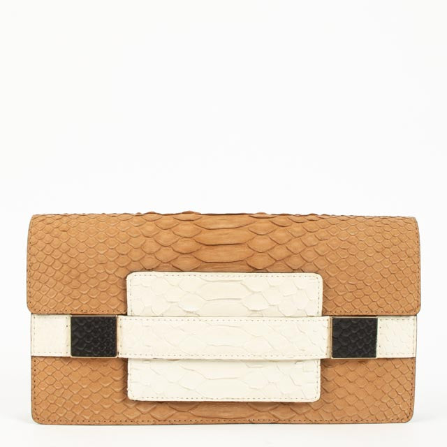 Delvaux Tricolore Python Madame Pochette Clutch
