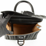 Shop the authentic Delvaux Black Toile de Cuir Vernis Brillant MM Bag on Labellov.com!