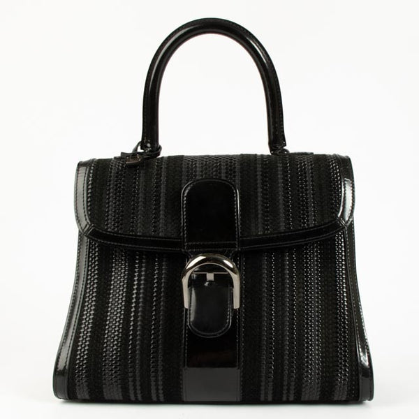 Shop the authentic Delvaux Black Toile de Cuir Vernis Brillant MM Bag on Labellov.com!