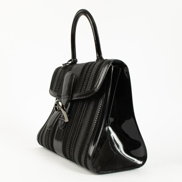 Shop the authentic Delvaux Black Toile de Cuir Vernis Brillant MM Bag on Labellov.com!