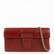 Shop the authentic Delvaux Red Presse Pochette Chain Clutch on Labellov.com!